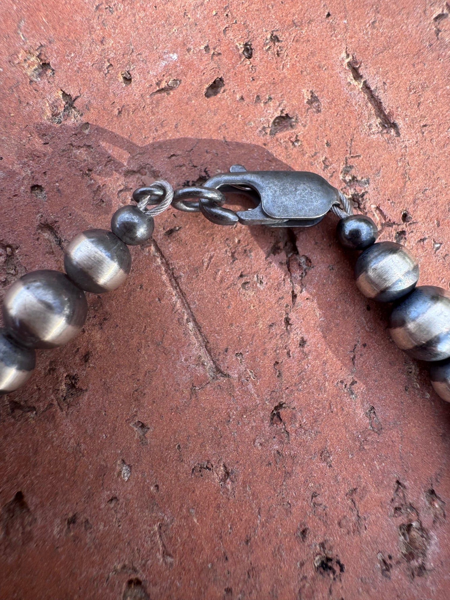 Handcrafted Sterling Silver 5-6mm Beaded Bracelet 7"