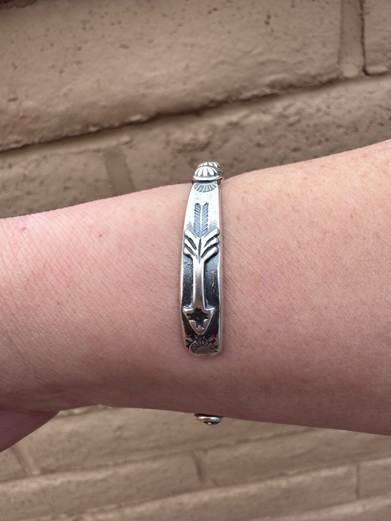 Handcrafted Sterling Silver Studded Cuff Bracelet