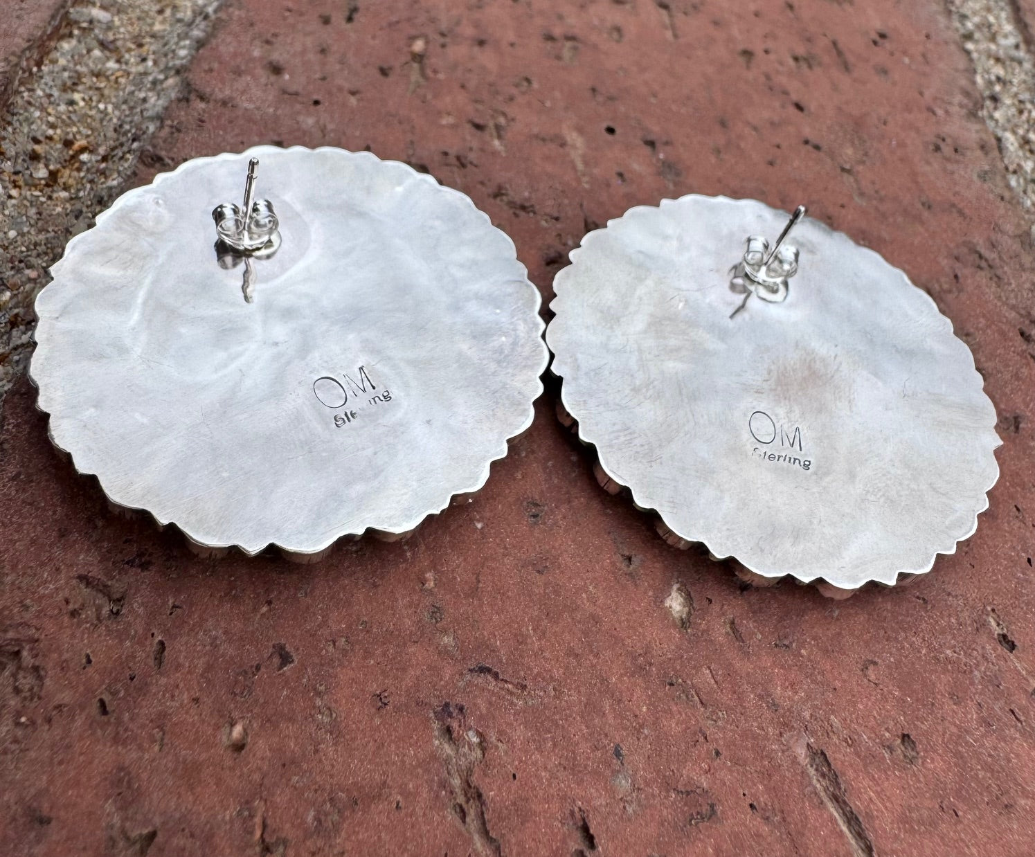 Navajo Sterling Silver & Royston Turquoise Cluster Post Earrings
