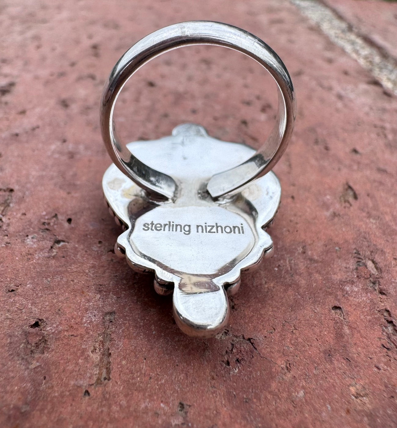 Nizhoni Handmade Number 8 Turquoise & Sterling Silver Heart Ring Size 6.75