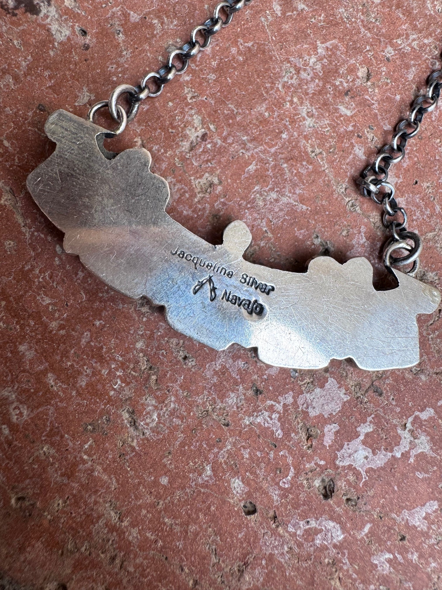 Handcrafted Sterling Silver & Royston Turquoise Bar Necklace