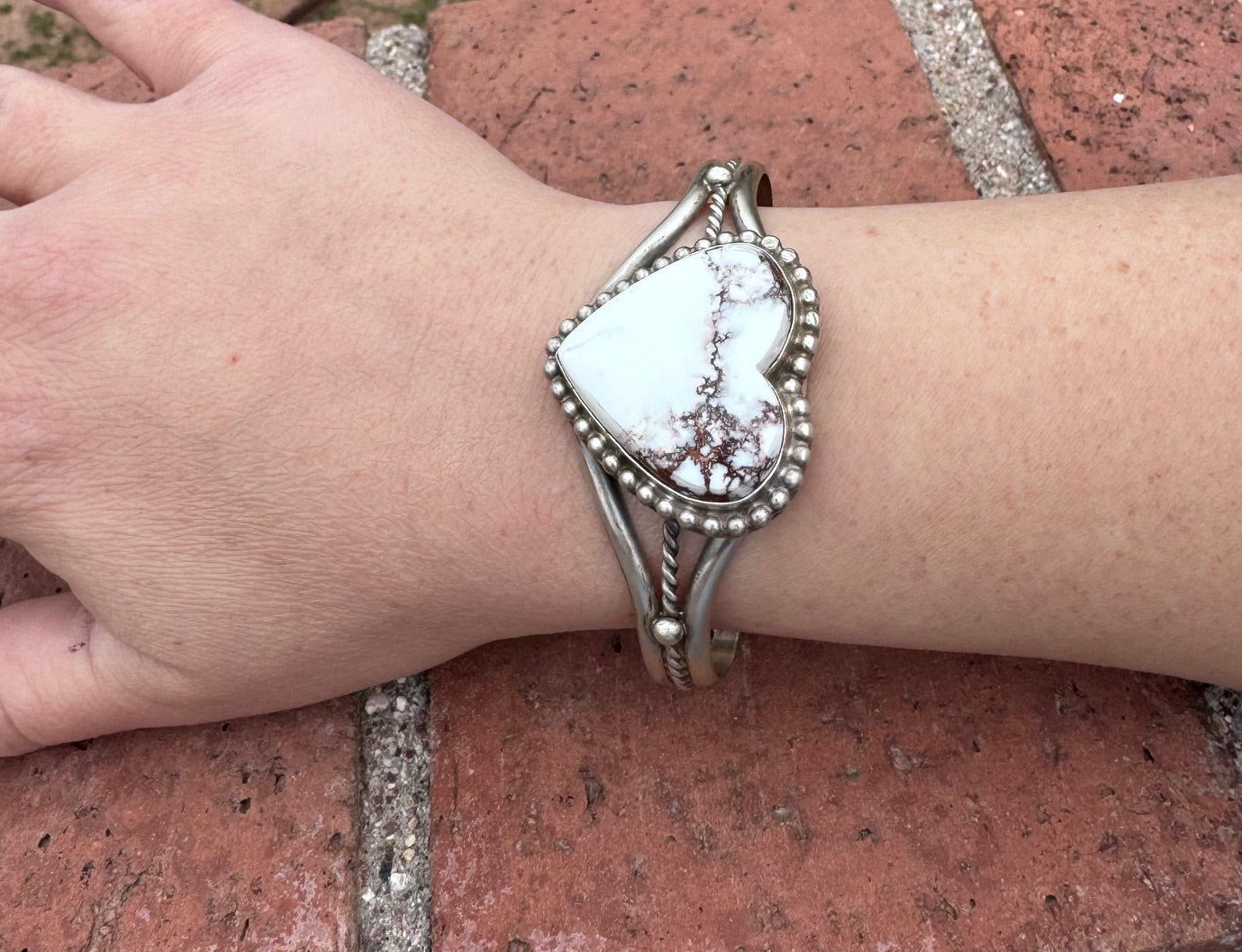 Handcrafted Sterling Silver Wild Horse Cuff Heart Bracelet by Samson Edsity