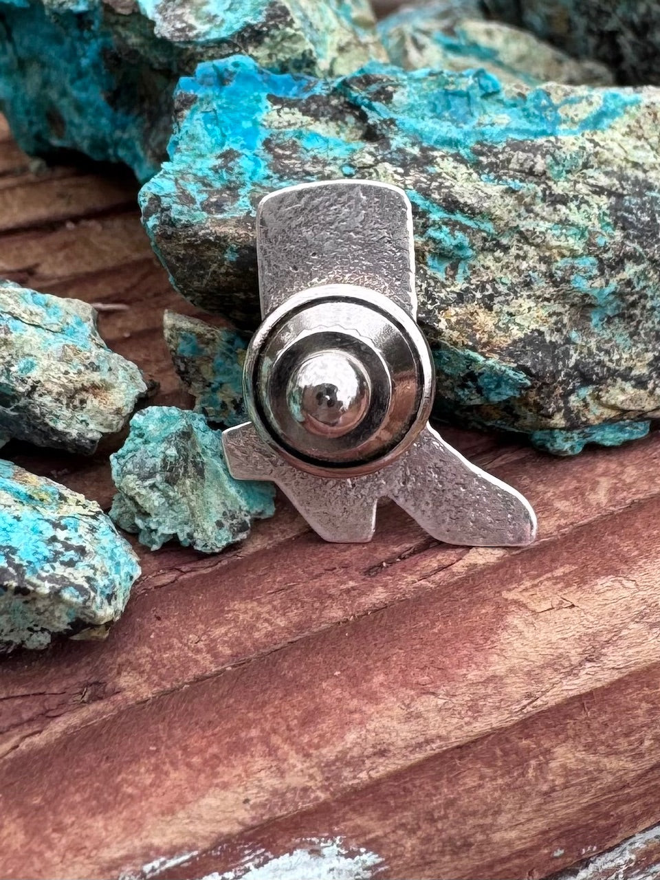 Handcrafted Sterling Silver & Turquoise Cowboy Boot Hat Pin