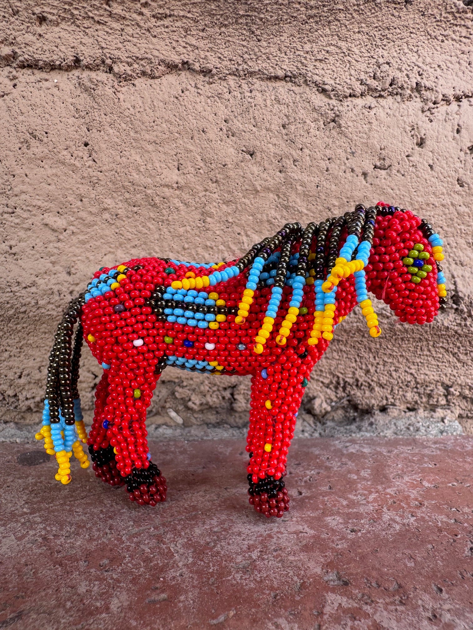 Handmade Peyote Stitched Horse Figurine-Red 2