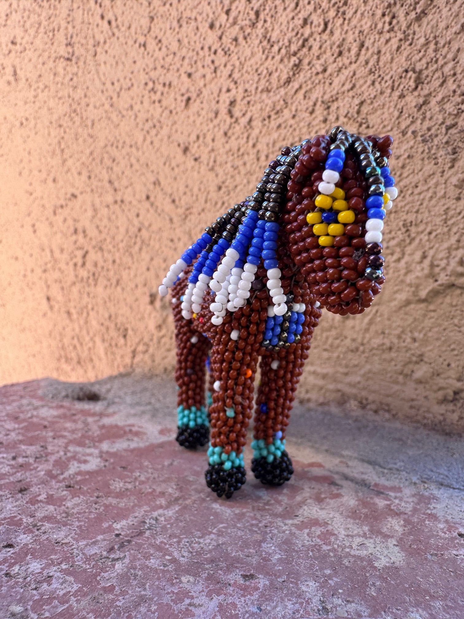 Handmade Peyote Stitched Horse Figurine- Brown 1