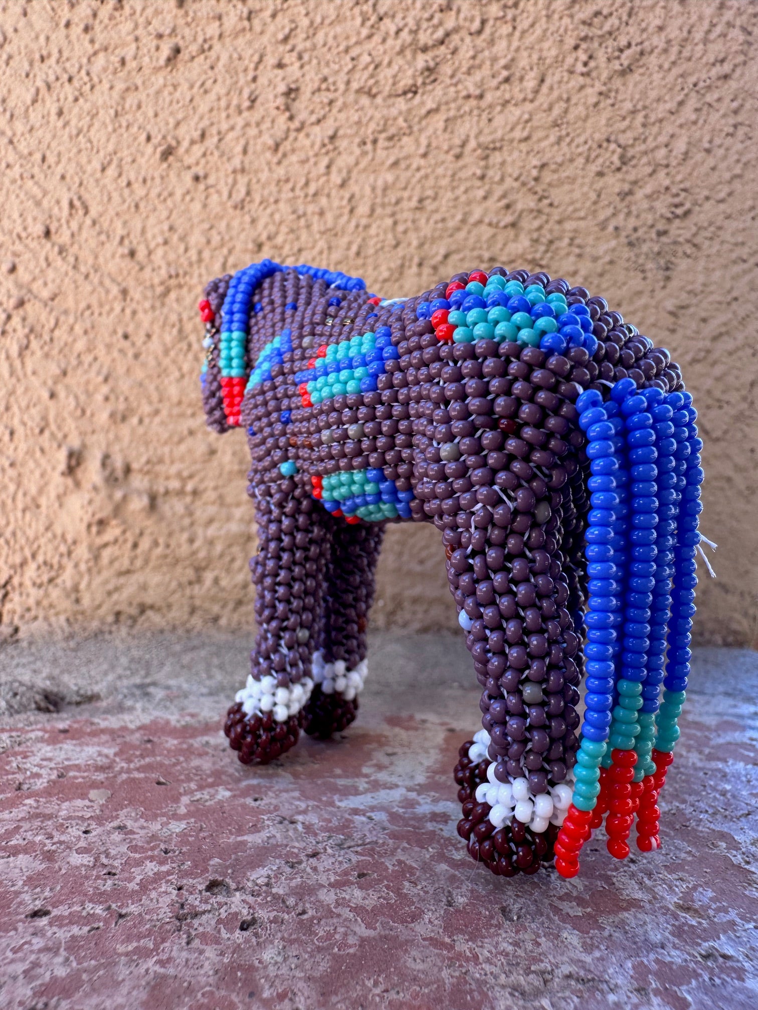 Handmade Peyote Stitched Horse Figurine- Purple 1