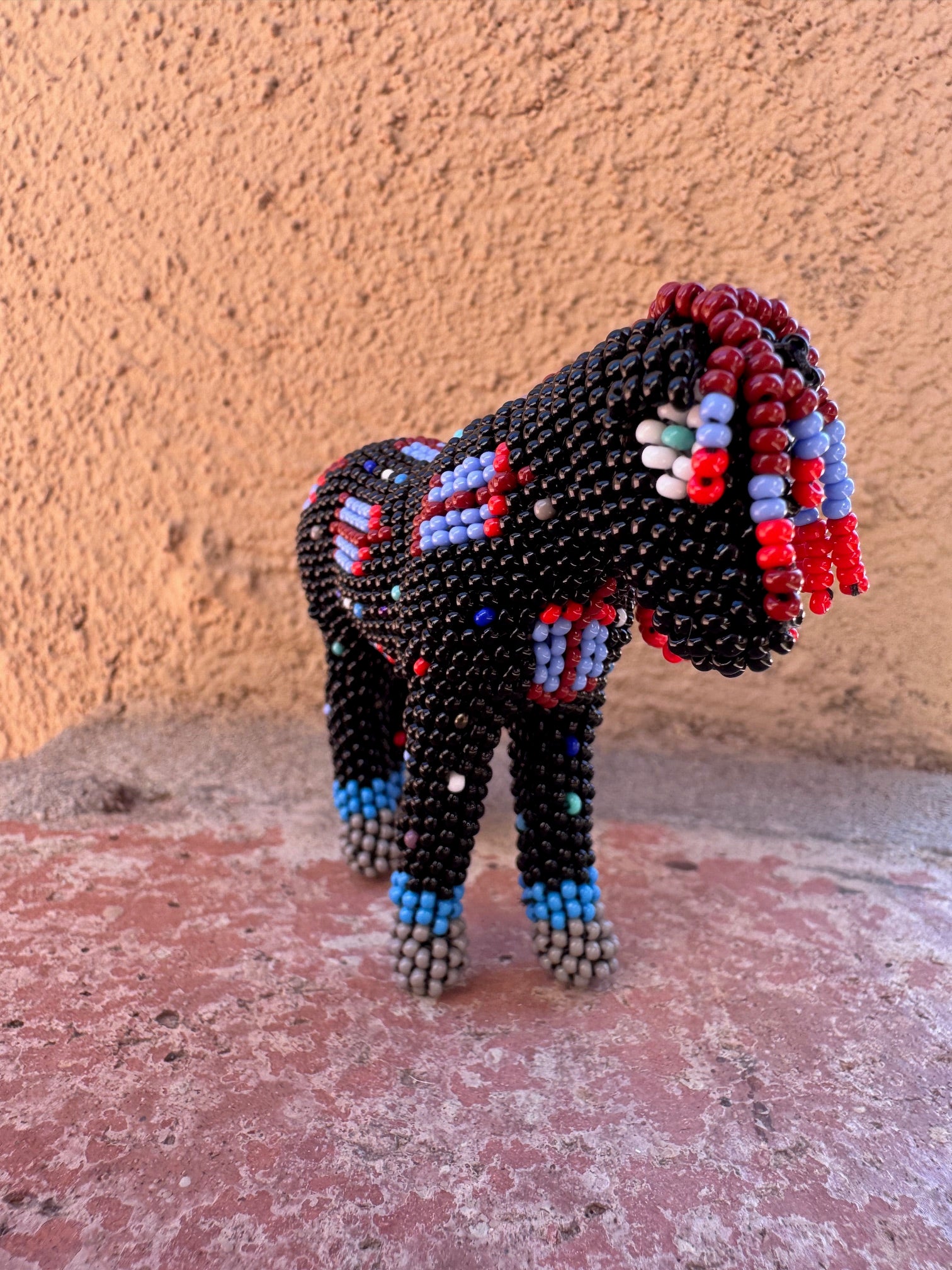 Handmade Peyote Stitched Horse Figurine- Black 4