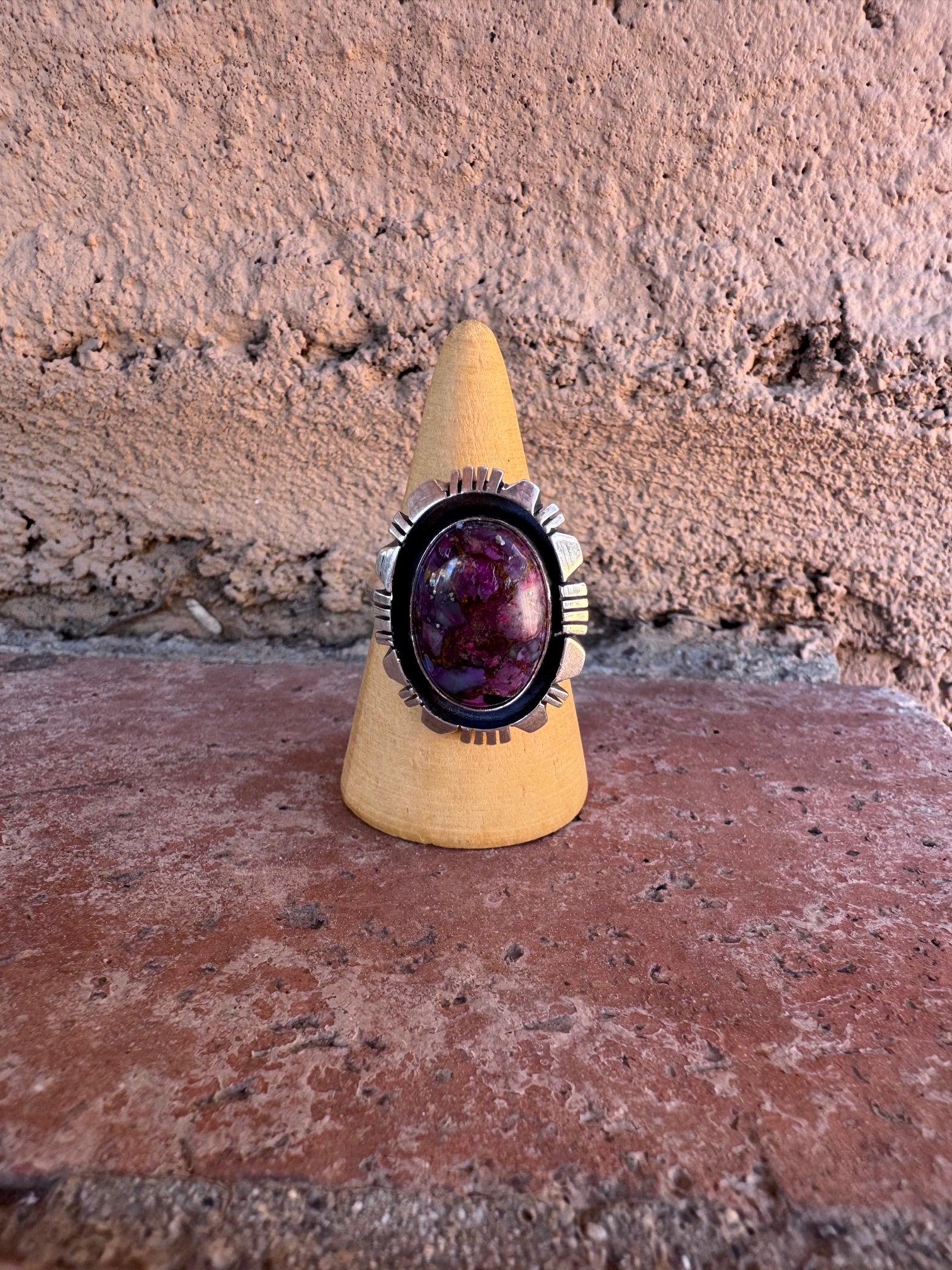 Handcrafted Sterling Silver & Purple Dream Mojave Adjustable Ring