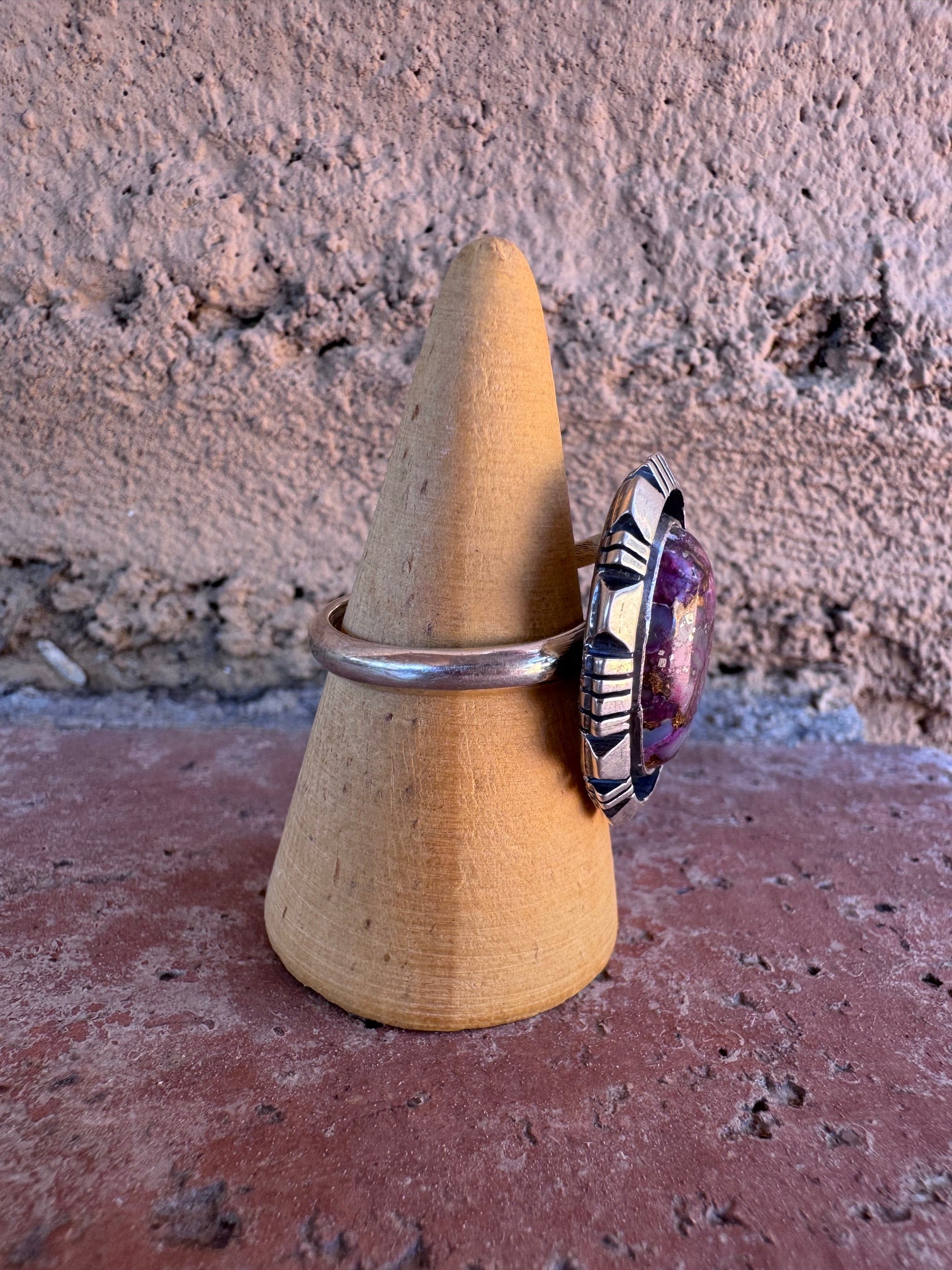 Handcrafted Sterling Silver & Purple Dream Mojave Adjustable Ring
