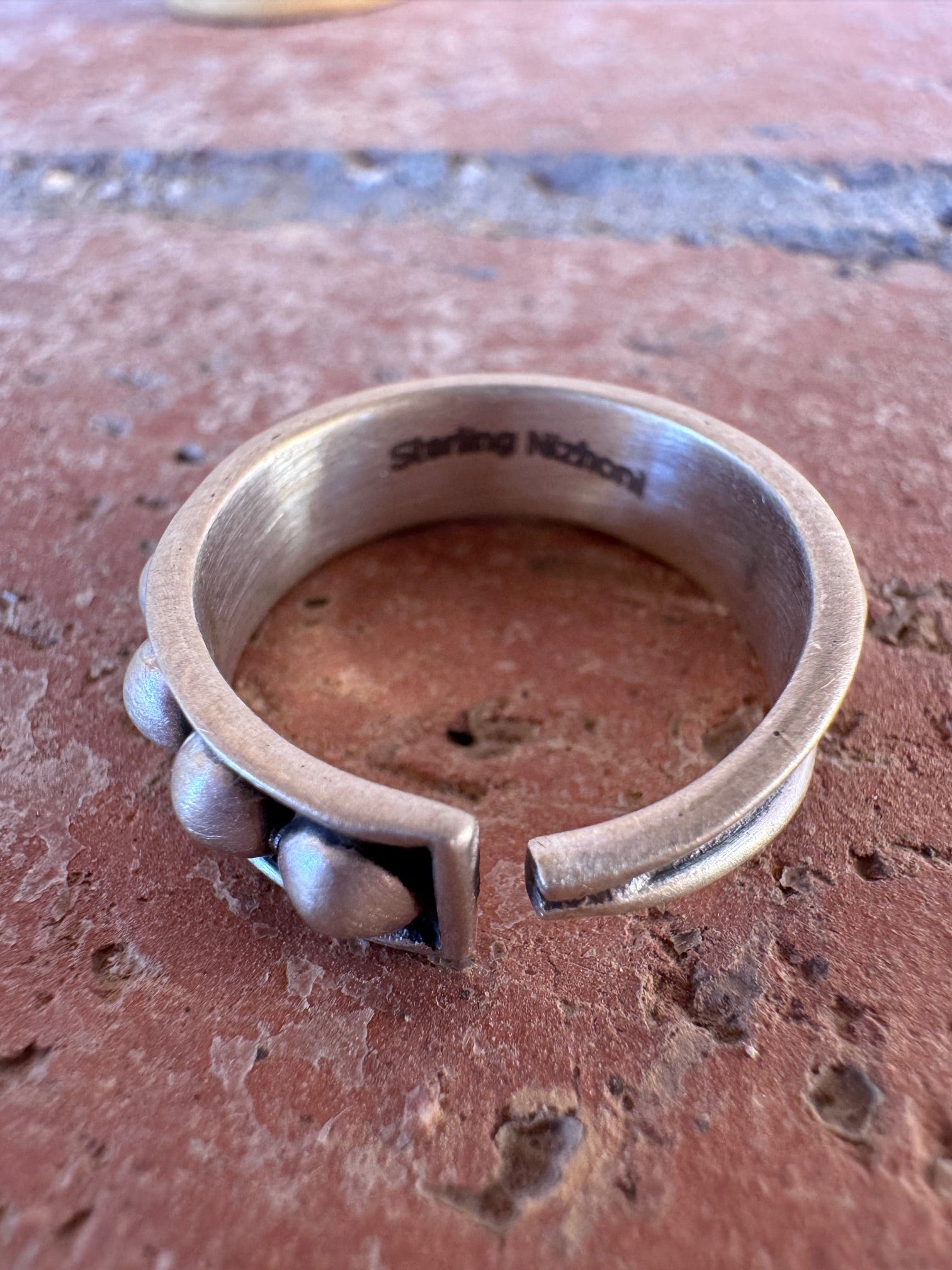 Handmade Brushed Sterling Silver 4mm Rocker Stacker Adjustable Band Ring