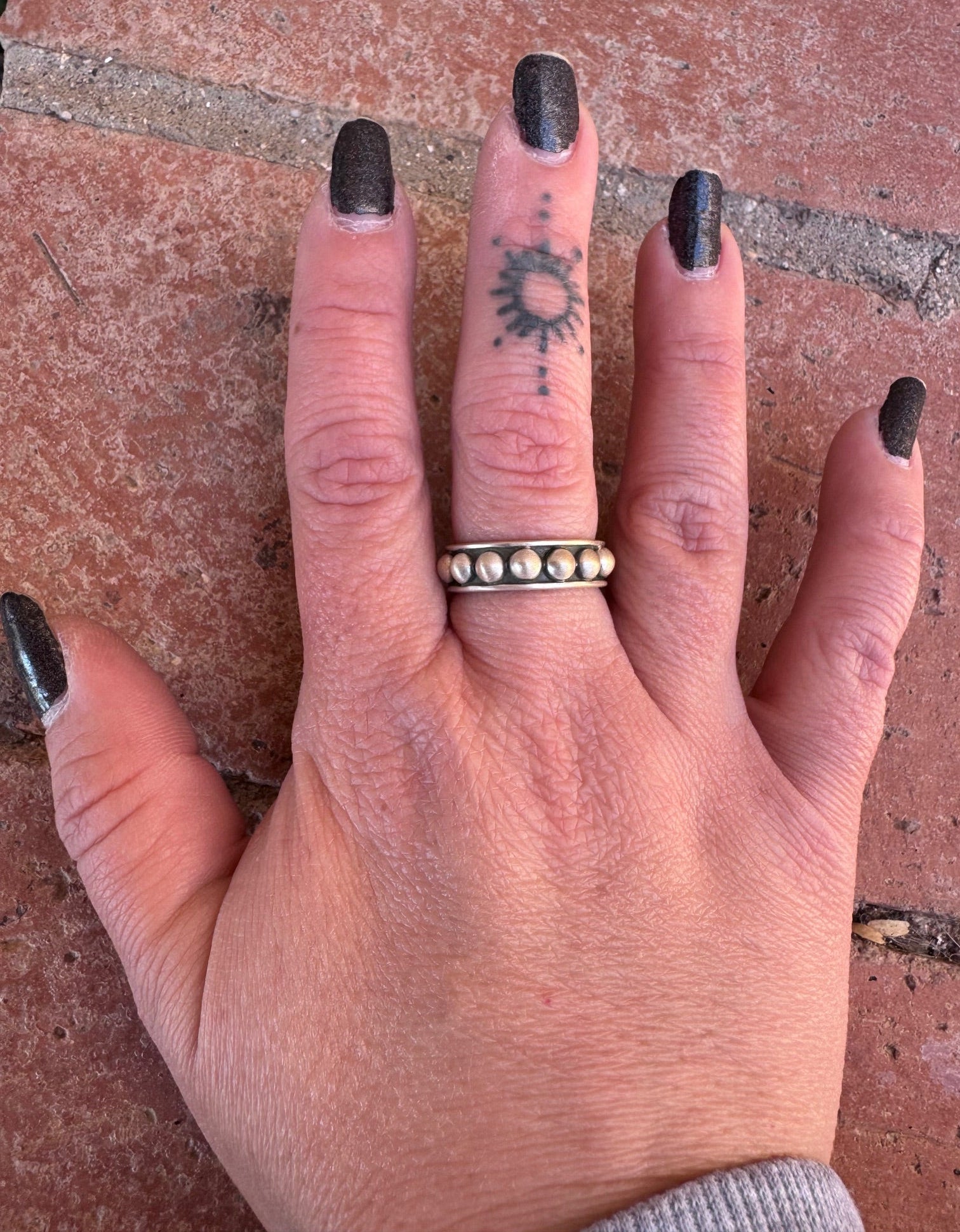 Handmade Brushed Sterling Silver 4mm Rocker Stacker Adjustable Band Ring
