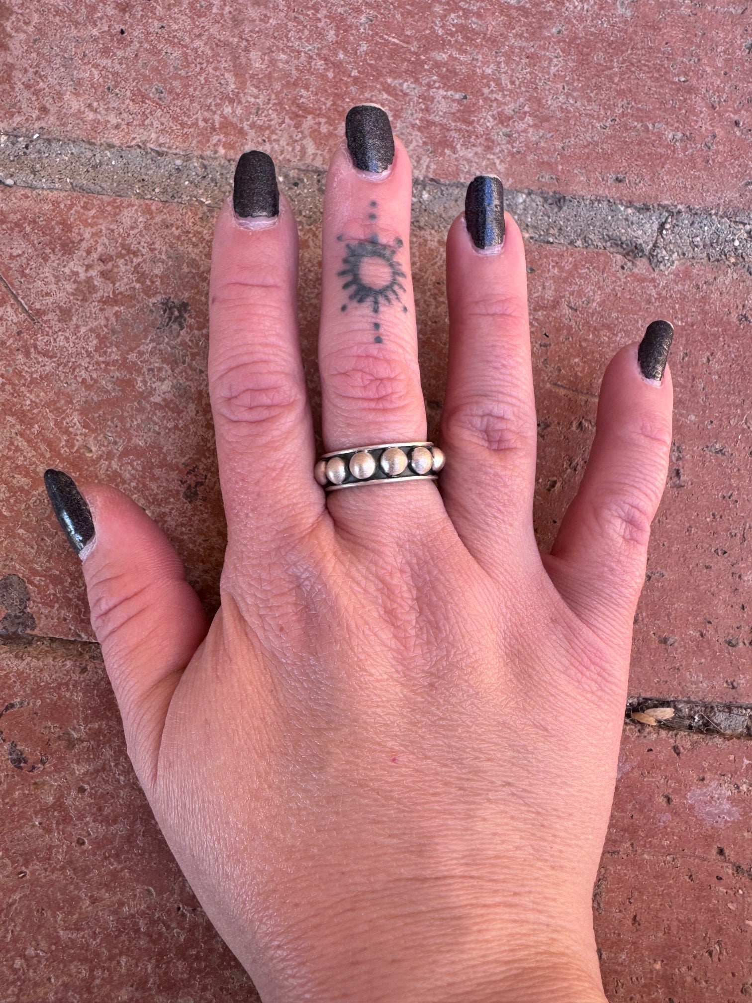 Handmade Brushed Sterling Silver 5mm Rocker Stacker Adjustable Band Ring