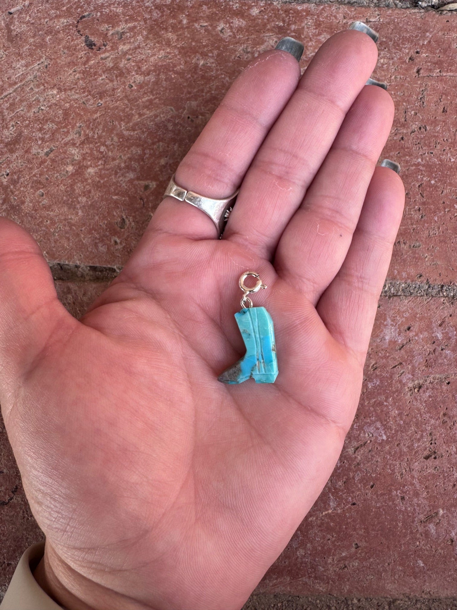 Handcrafted Turquoise Boot Charm