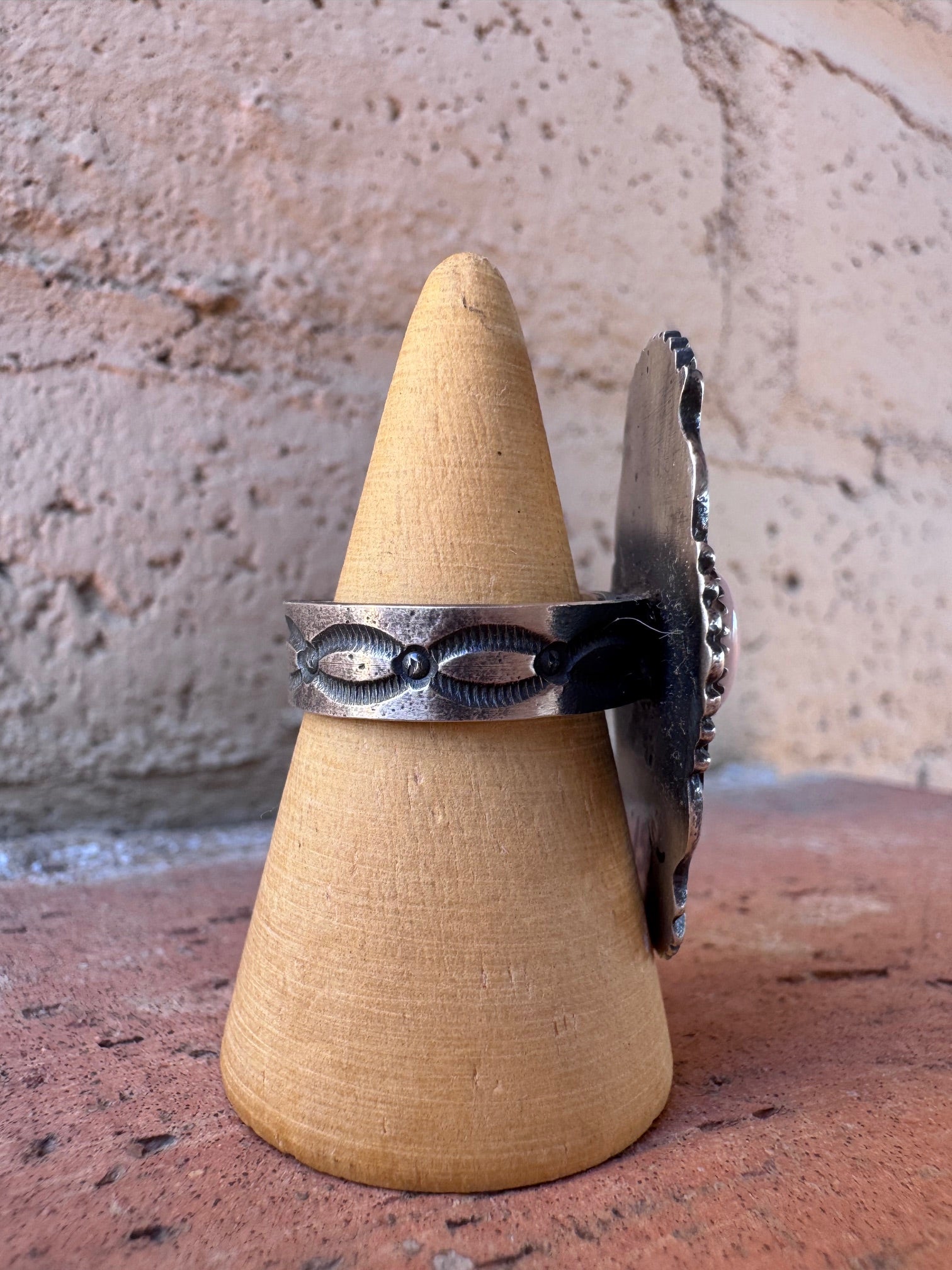 Handcrafted Queen Pink Conch & Sterling Silver Adjustable Statement Ring by Kevin Billah