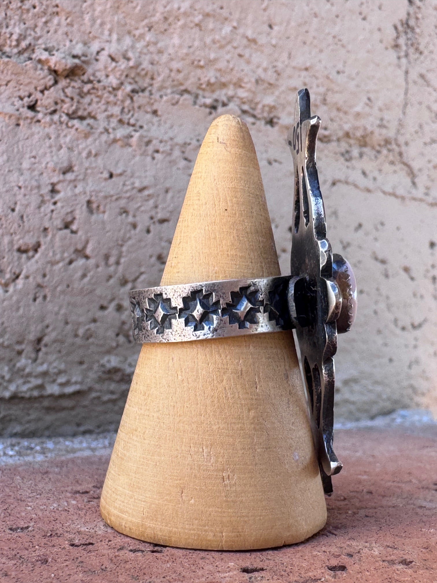 Handcrafted Queen Pink Conch & Sterling Silver Adjustable Statement Ring by Kevin Billah