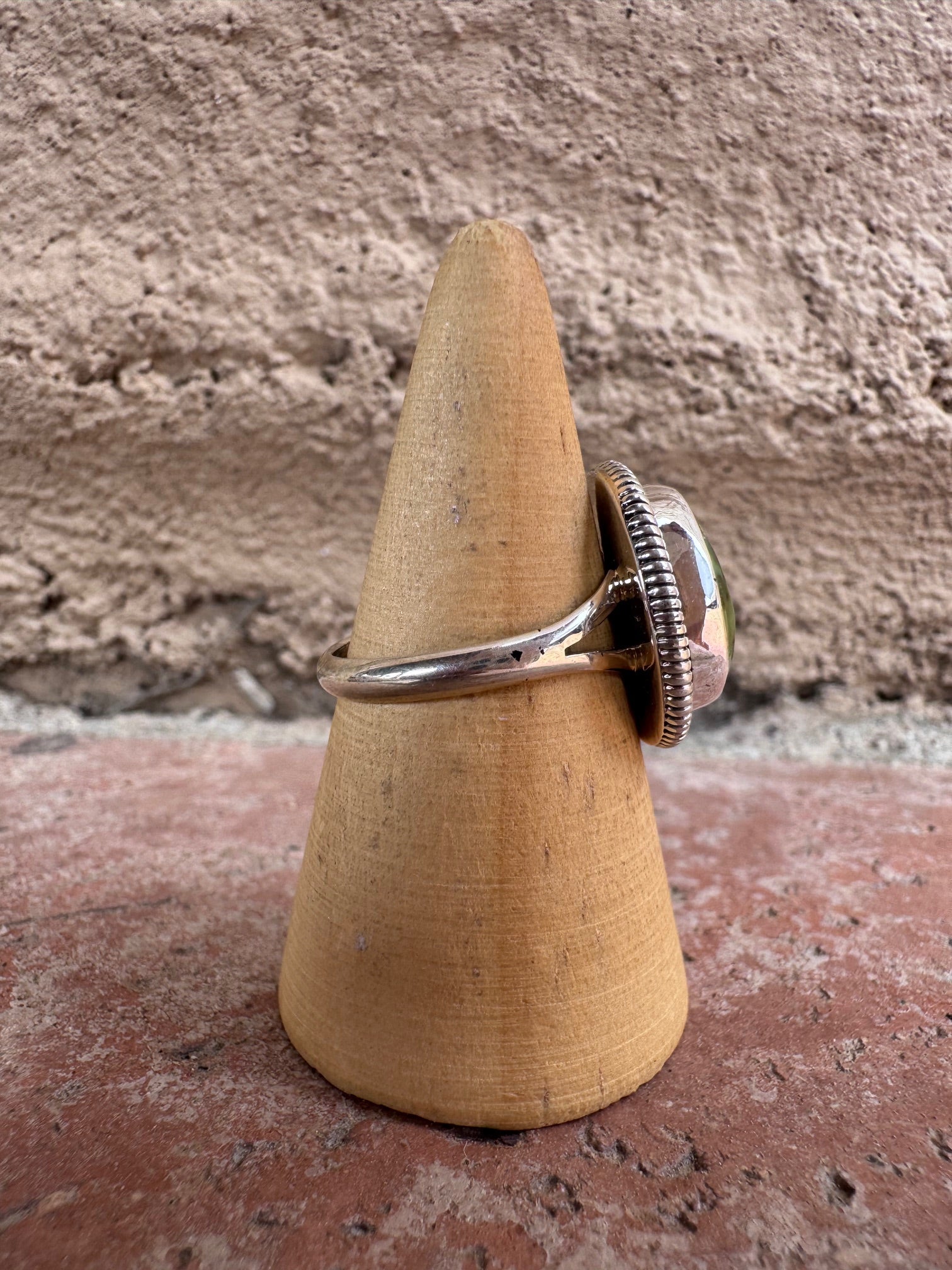 Handcrafted Palomino Turquoise Sterling Silver Ring size 8 by Wydell Billie