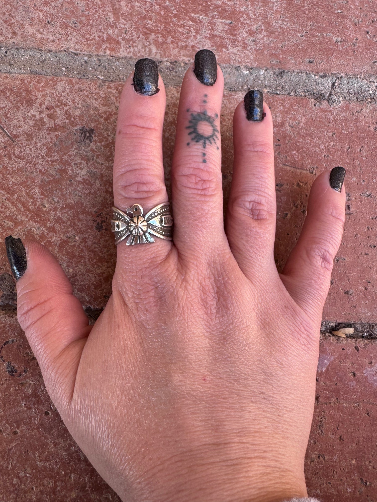 Handcrafted Sterling Silver Thunderbird Ring by Darrell Cadman