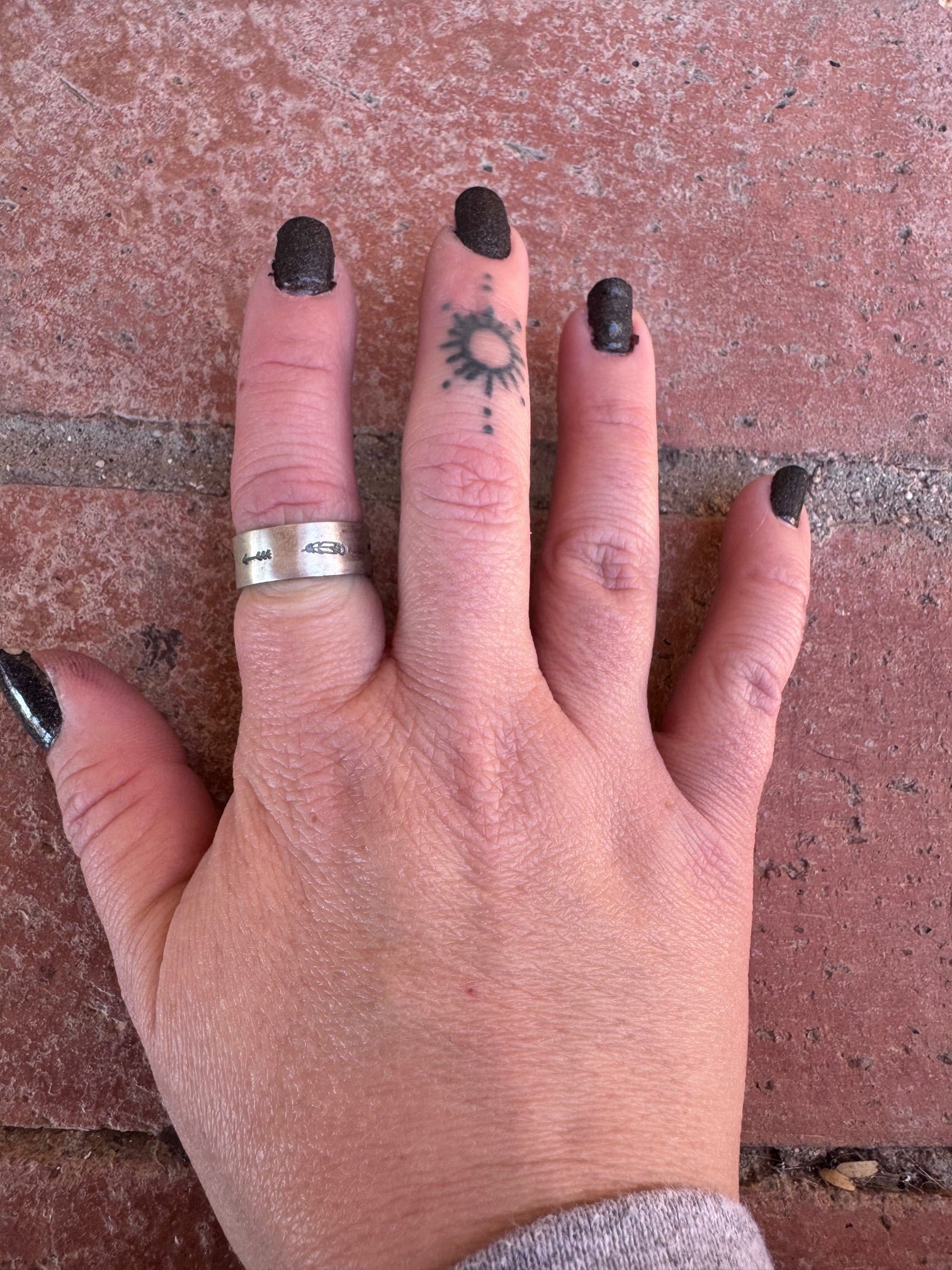 Handcrafted Sterling Silver Hand-stamped Ring Band size 6
