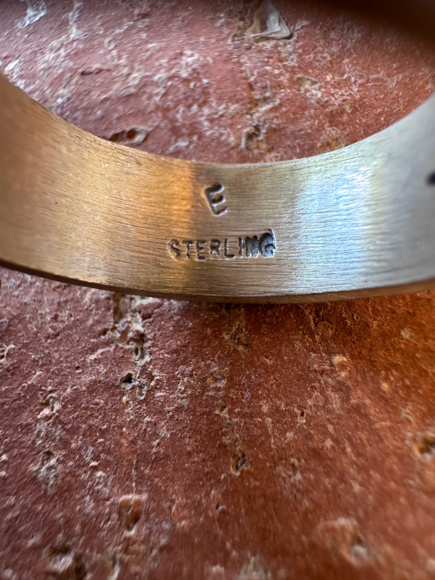 Handcrafted Sterling Silver Hand-stamped Ring Band size 7