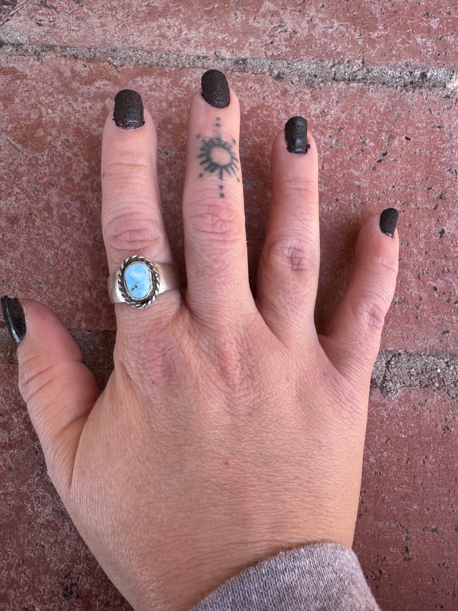 Handcrafted Golden Hills Turquoise & Sterling Silver Ring