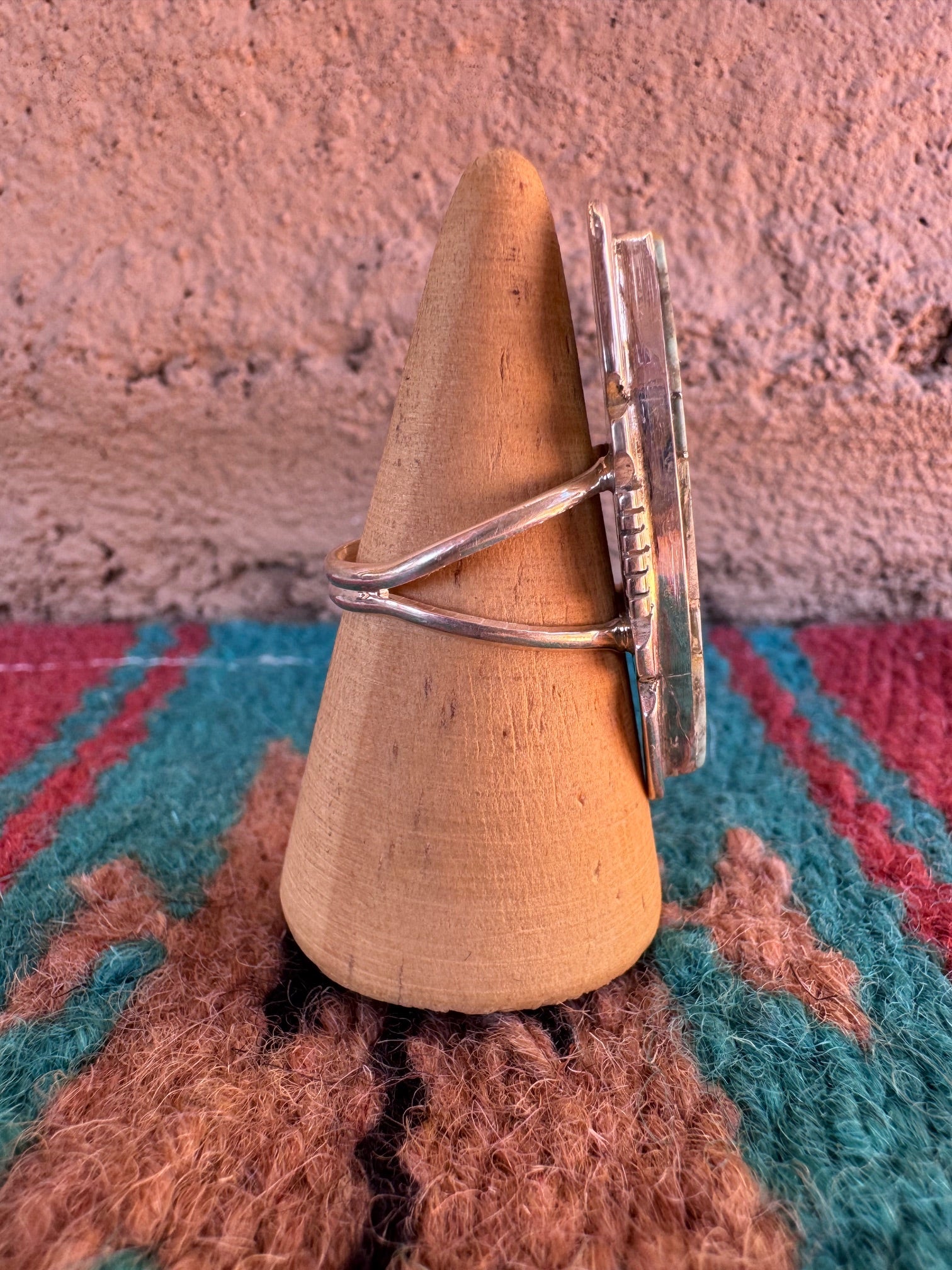 Handcrafted Sterling silver & Number 8 Turquoise Inlay Ring