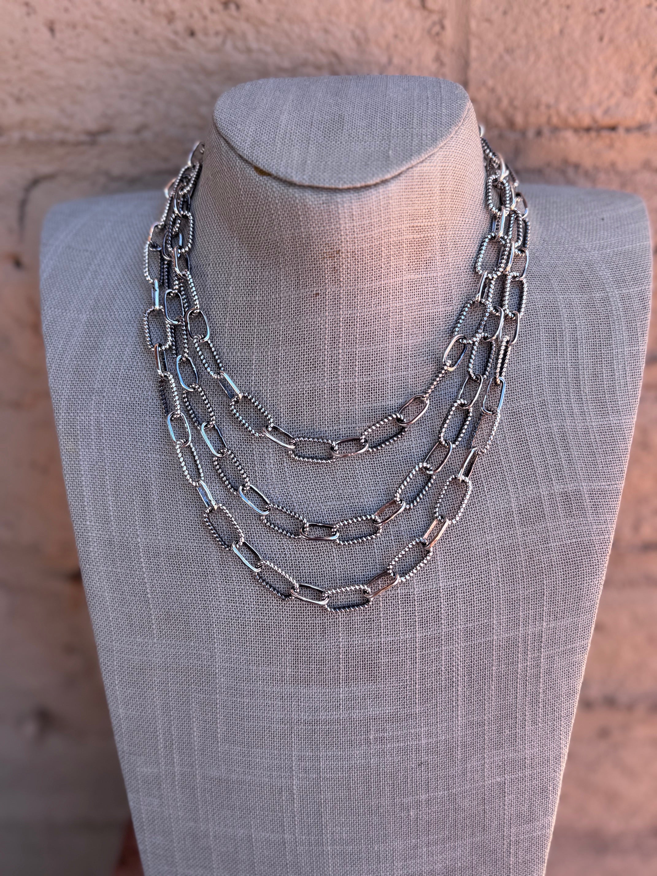Handmade Sterling Silver Paper Clip Chain Necklace
