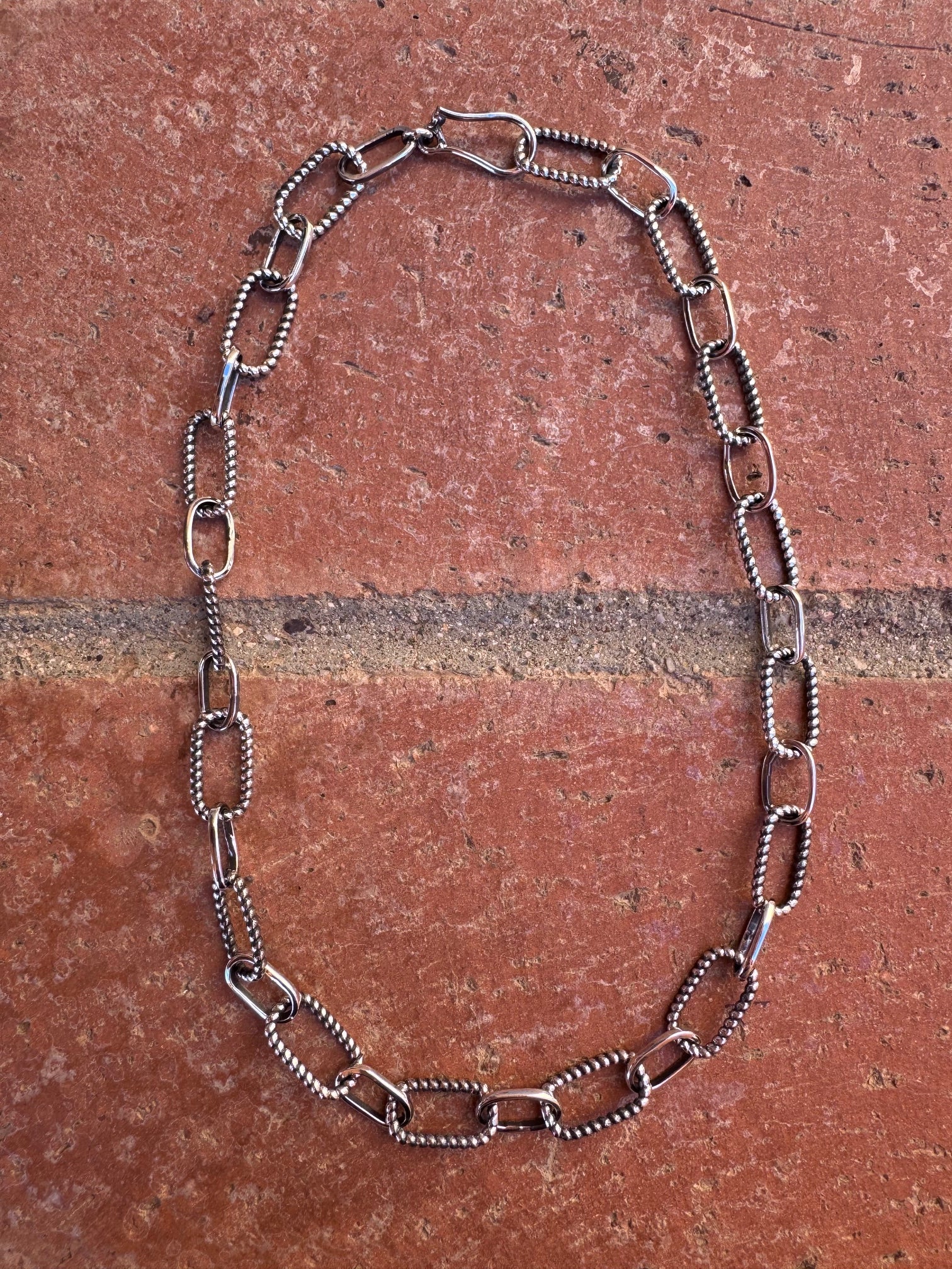 Handmade Sterling Silver Paper Clip Chain Necklace