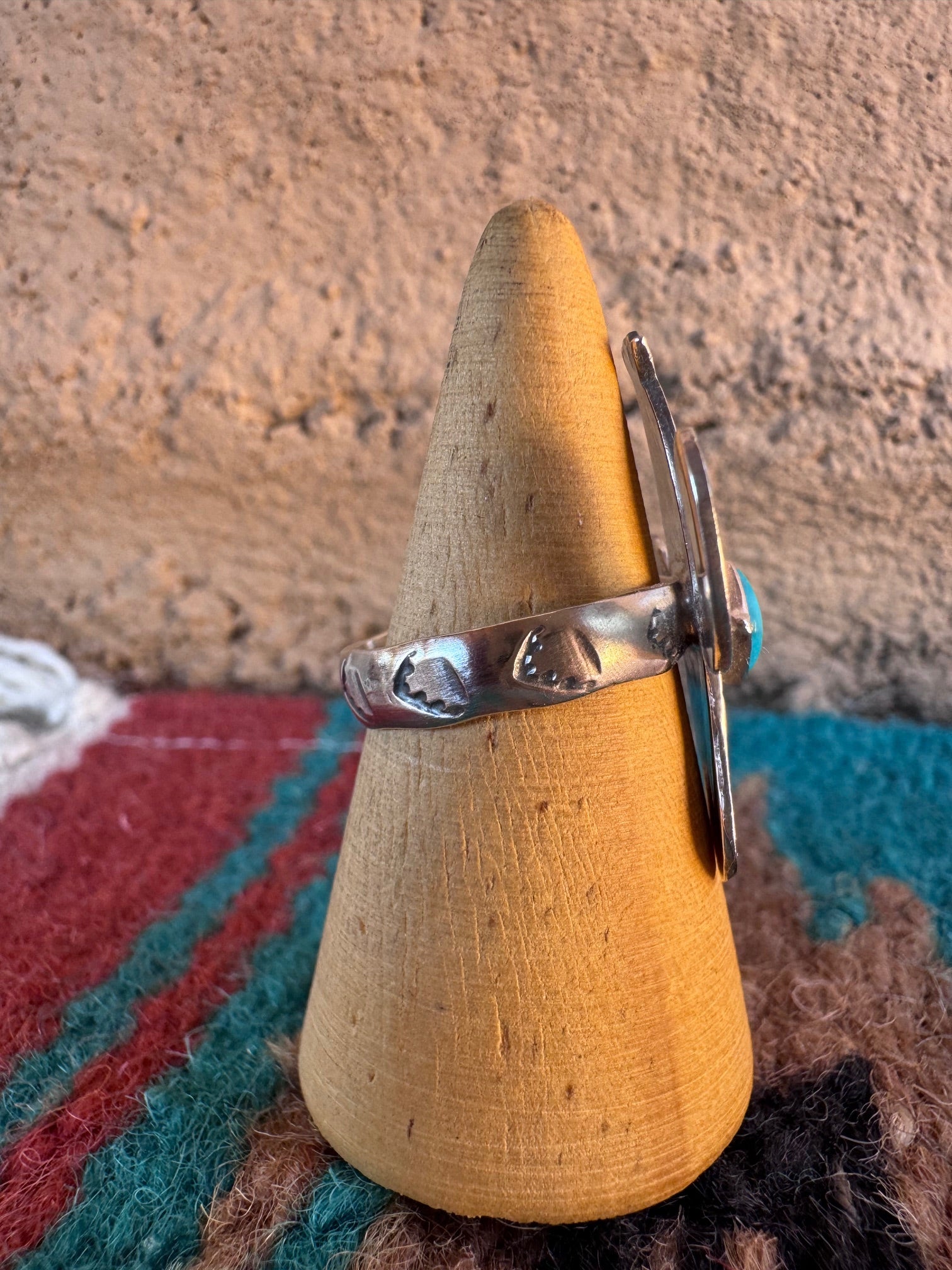 Handcrafted Turquoise & Sterling Silver Cactus Ring