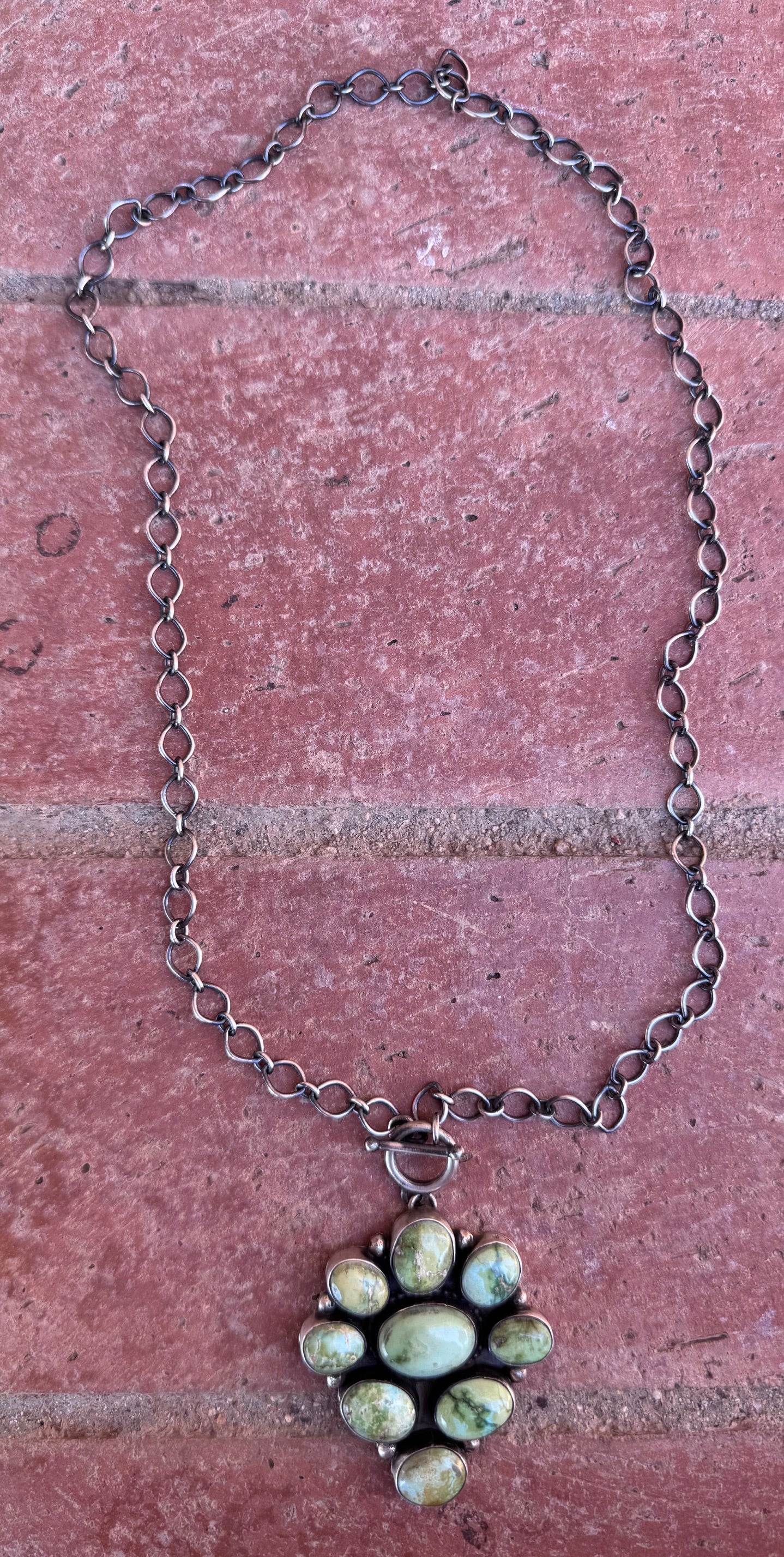 Handcrafted Sterling Silver & Sonoran Mountain Turquoise Cluster Necklace