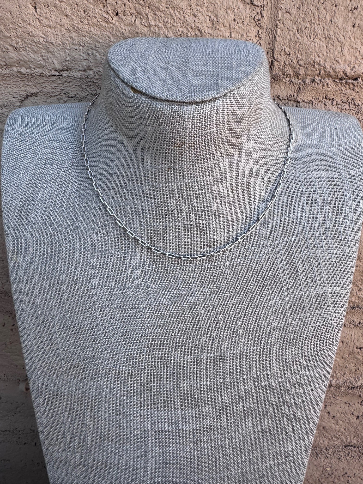 Handmade Sterling Silver Paperclip Chain 16-18” Necklace