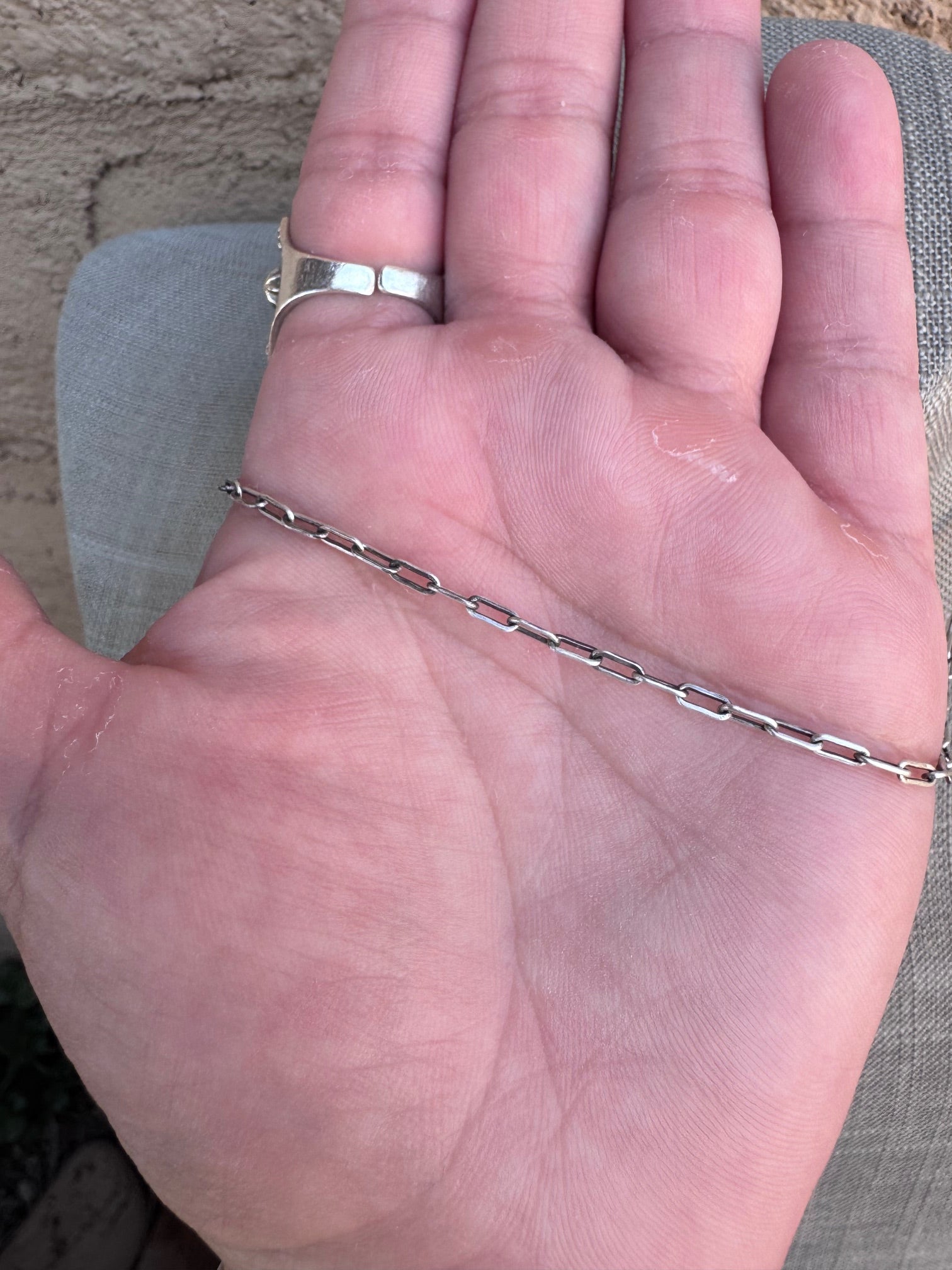 Handmade Sterling Silver Paperclip Chain 16-18” Necklace