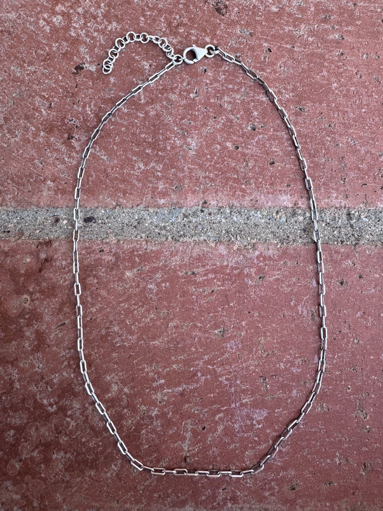 Handmade Sterling Silver Paperclip Chain 16-18” Necklace