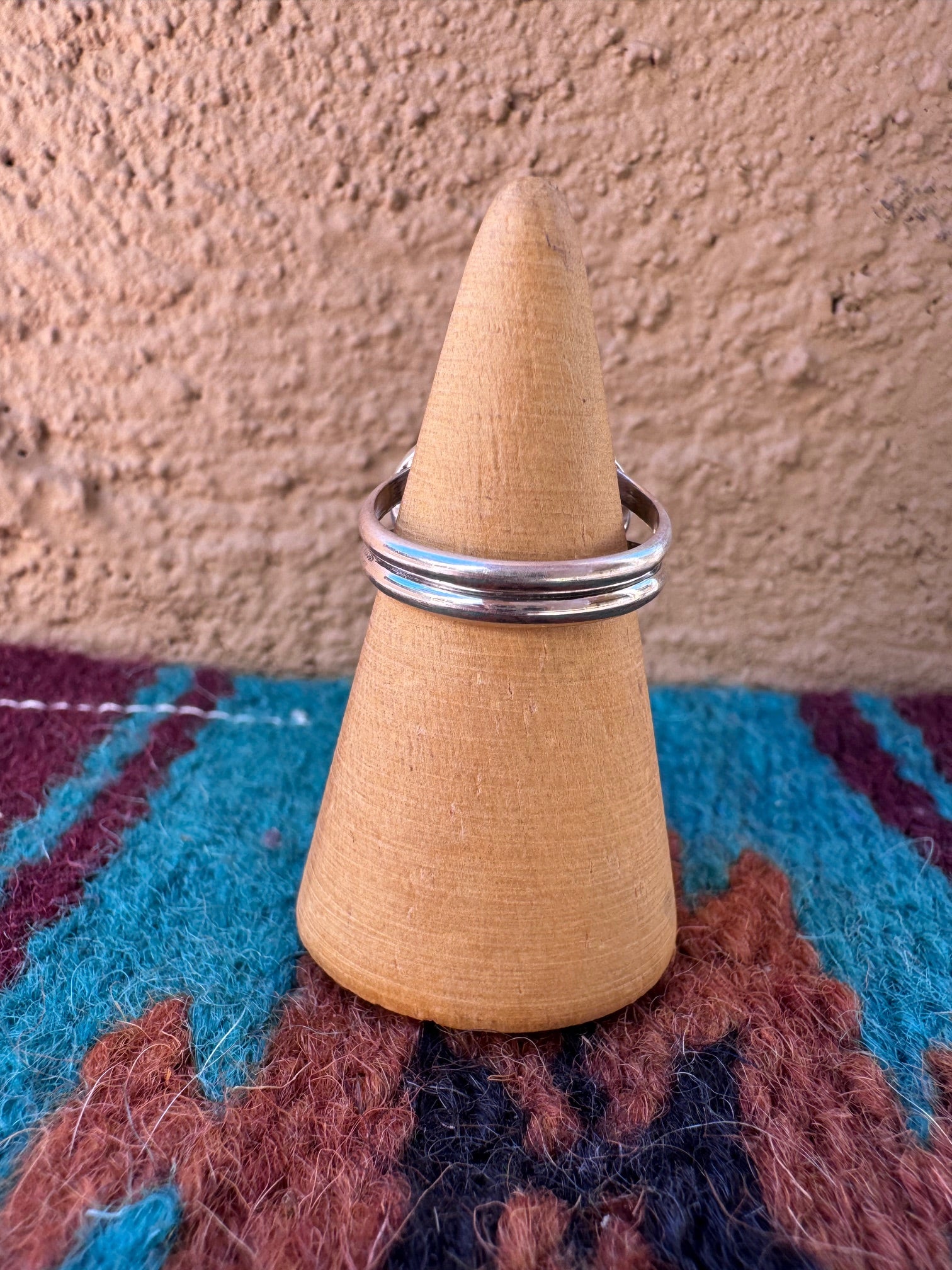 Handcrafted Sterling Silver & Pink Fire Opal Inlay Heart Ring