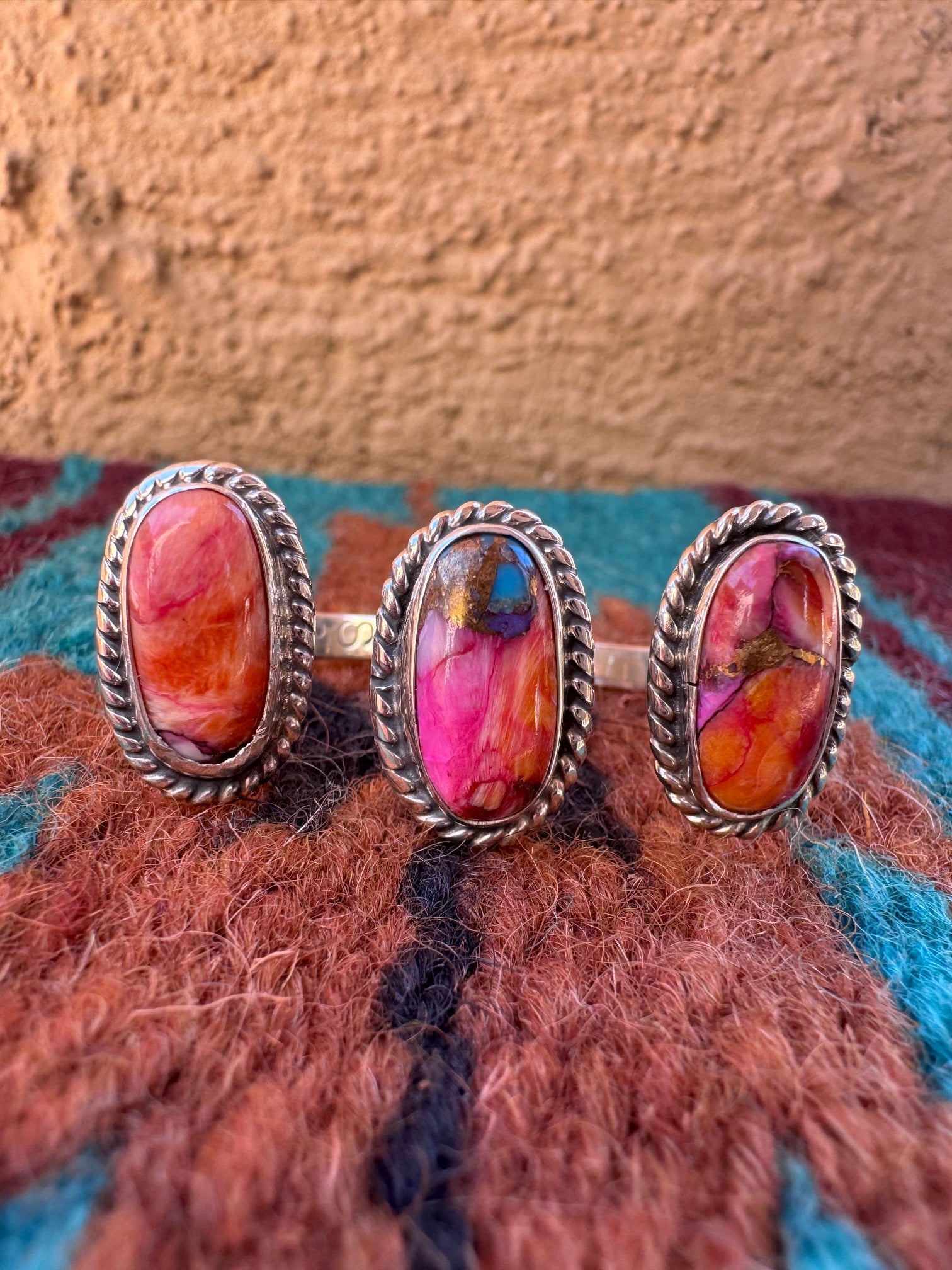 Handcrafted Sterling Silver Pink Dream Adjustable Triple Threat Ring