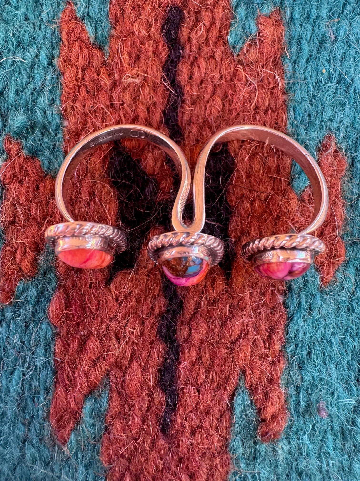 Handcrafted Sterling Silver Pink Dream Adjustable Triple Threat Ring