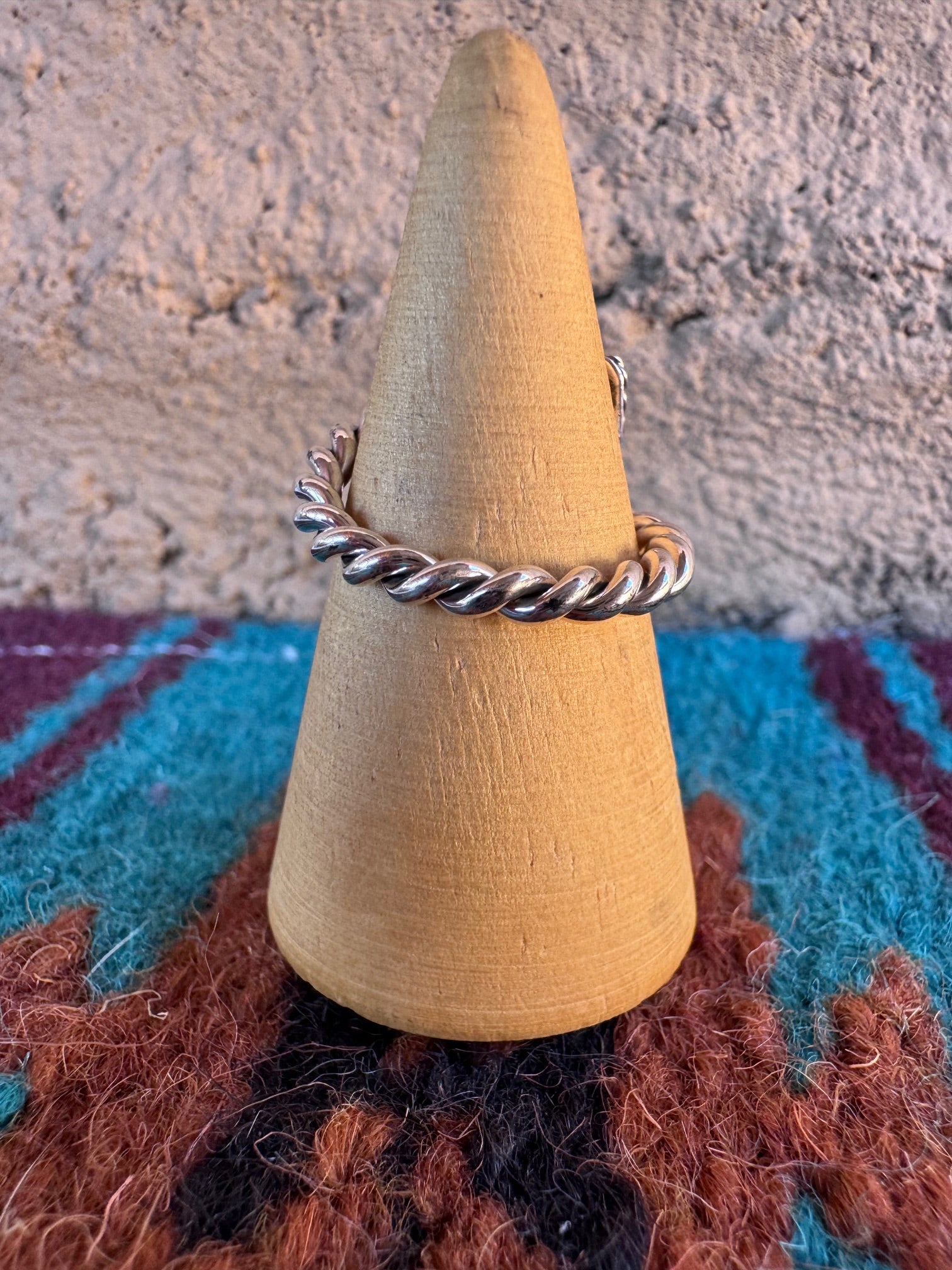 Handmade White Buffalo & Sterling Silver Adjustable Ring