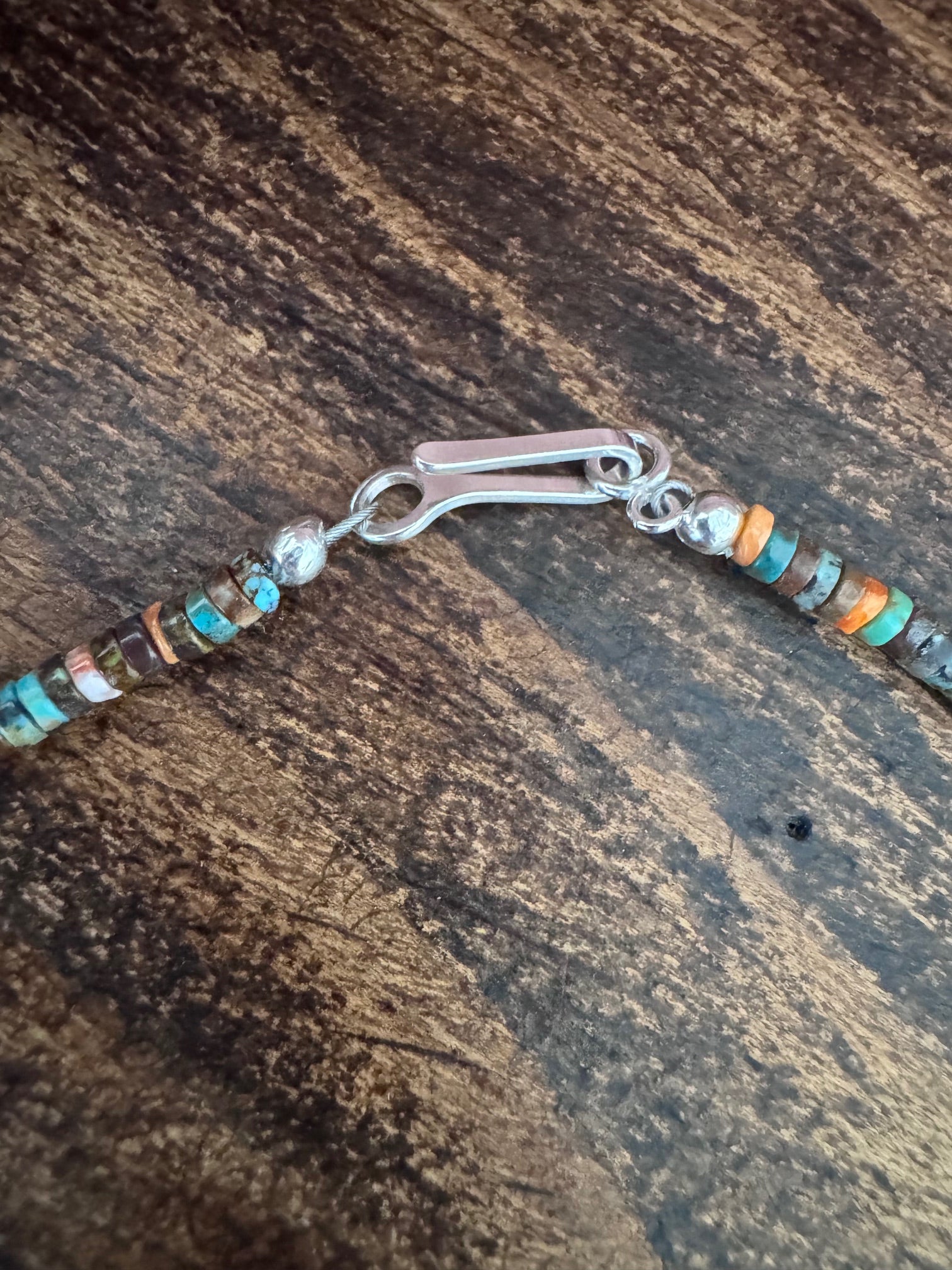 Handcrafted Sterling Silver, Spiny, Lapis and Multi Stone Beaded Necklace