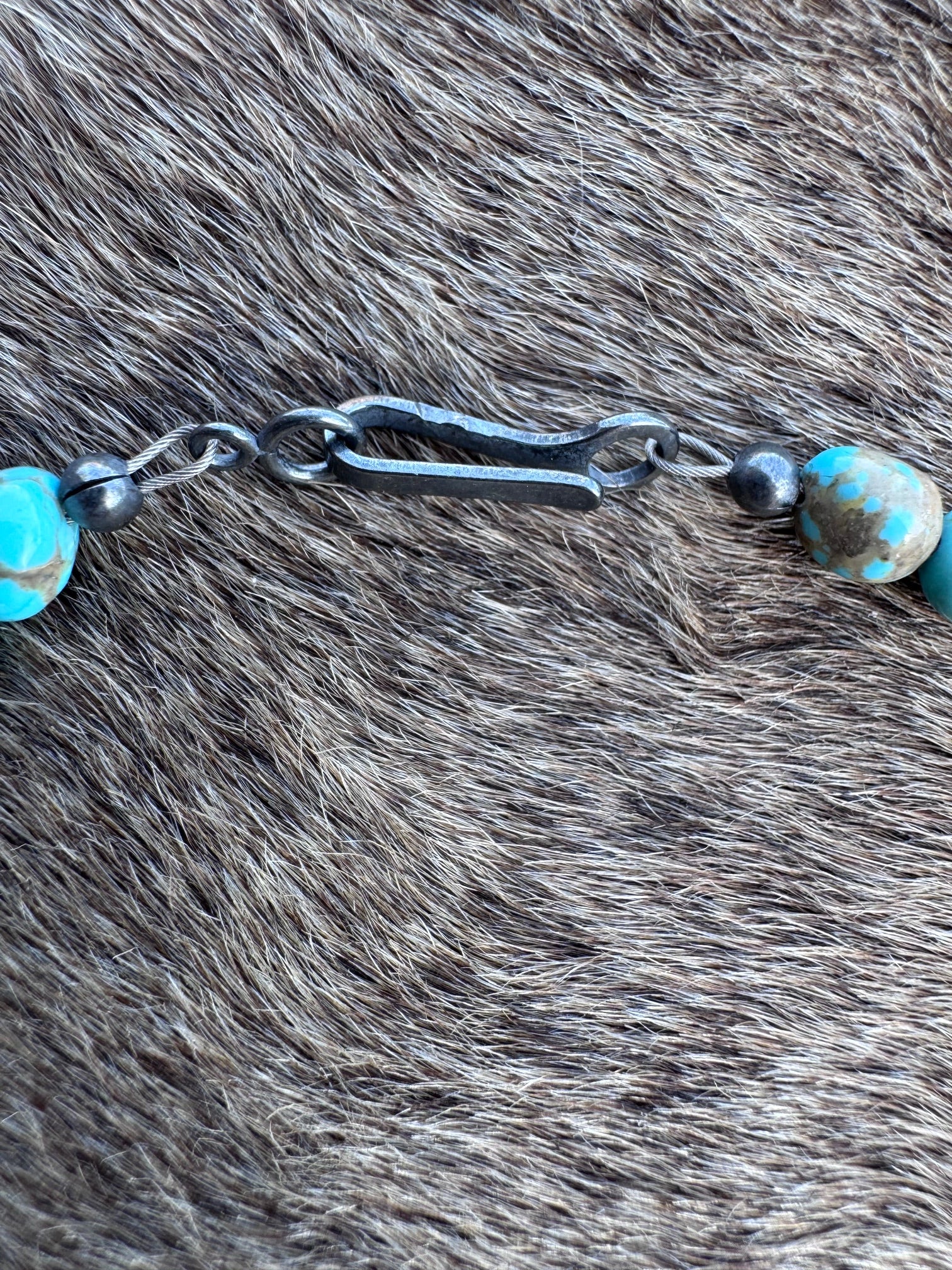 Handcrafted Kingman Turquoise & Sterling Silver 5-10mm Beaded Necklace