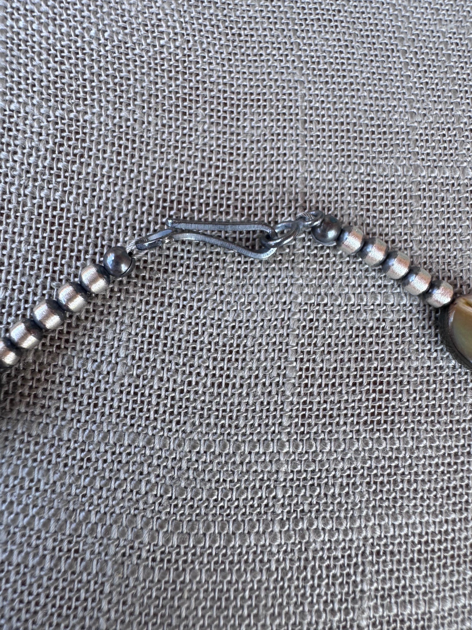 Handcrafted Abalone & Sterling Silver Pearl 3mm Beaded Necklace