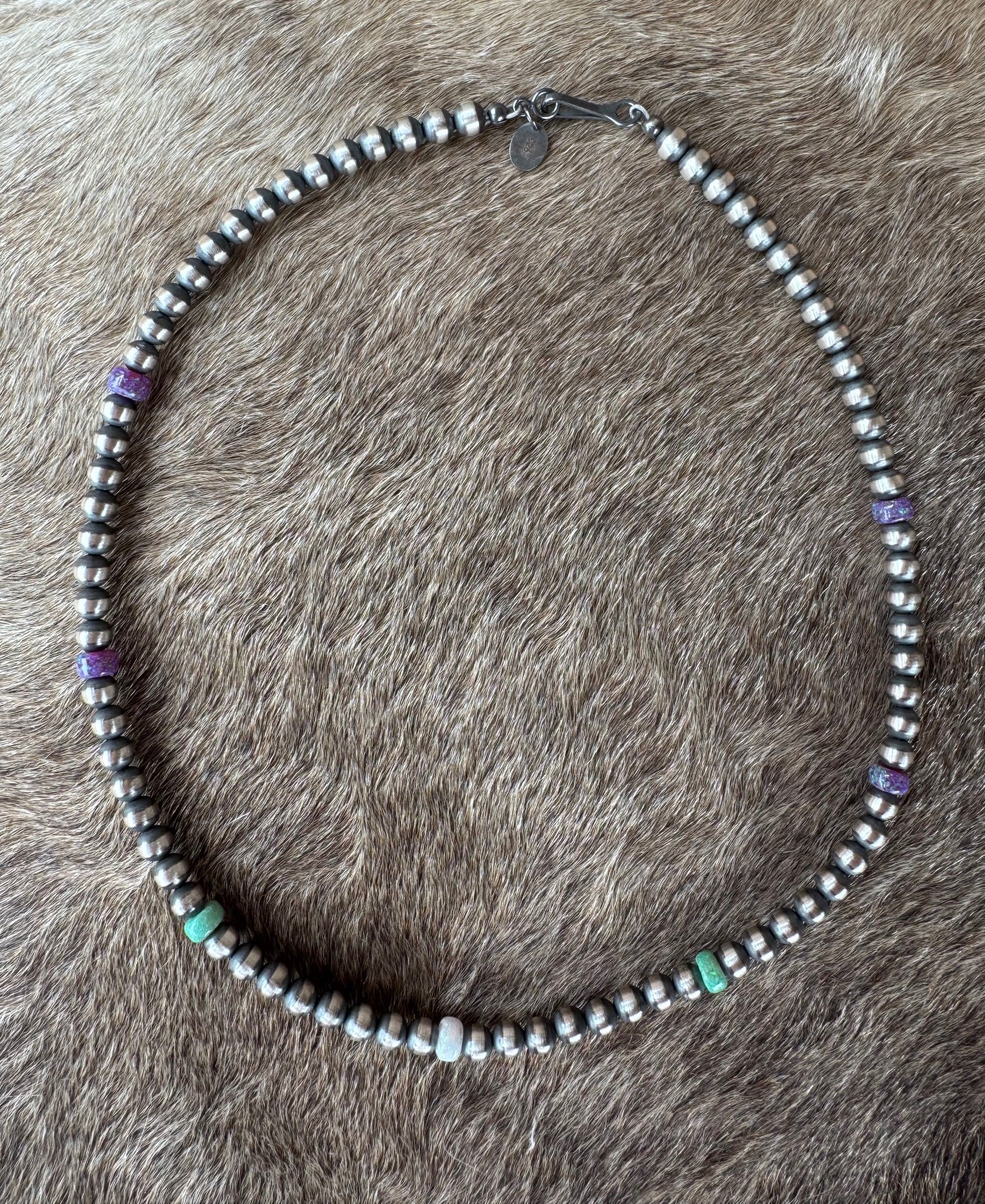 Handcrafted Fire Opal Collection & Sterling Silver Pearl Beaded 5mm Necklace 16"