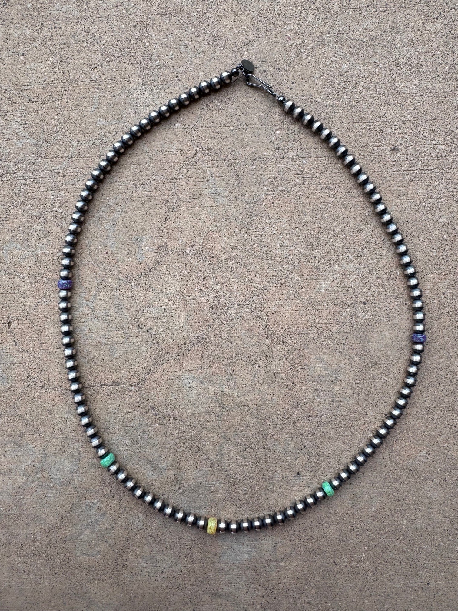 Handcrafted Fire Opal Collection & Sterling Silver Pearl Beaded 5mm Necklace 20"