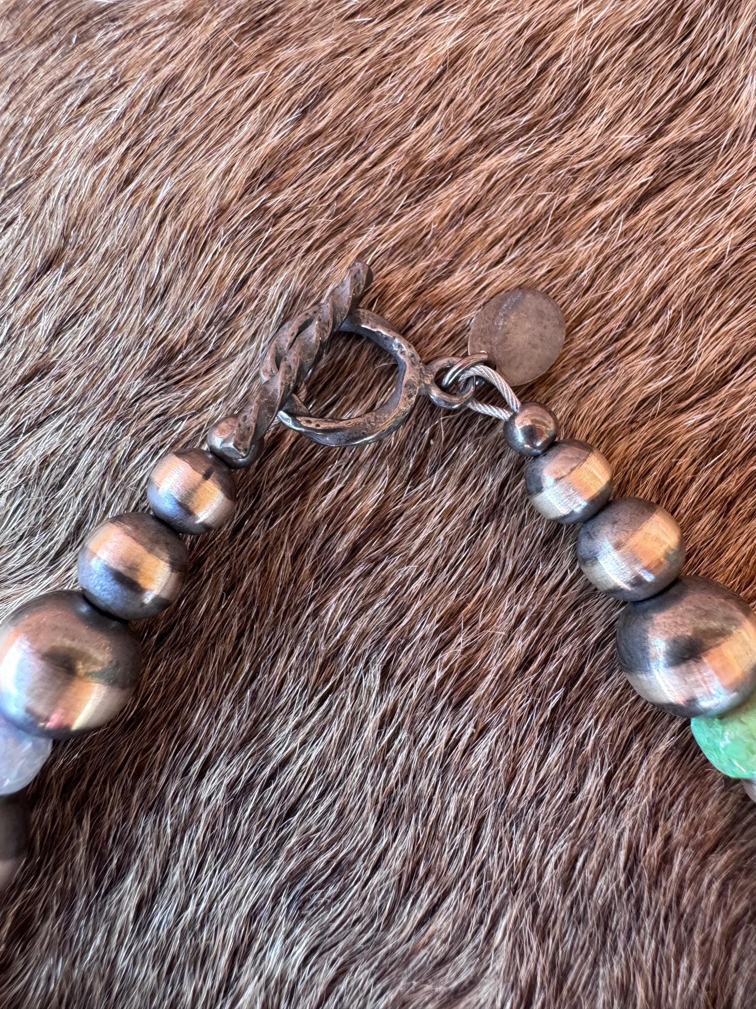 Handcrafted Fire Opal Collection & Sterling Silver Pearl 5-8mm Beaded Bracelet 7.5"