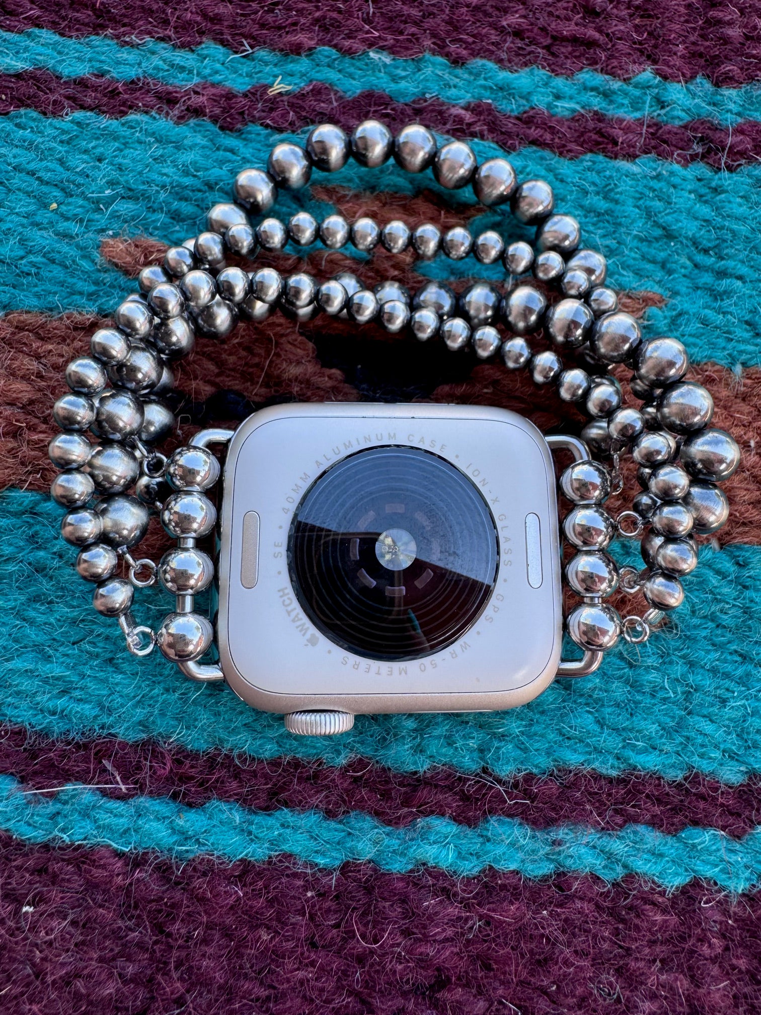 Handmade Sterling Silver Pearl Stretch 4-6mm Beaded Watch Band 5.5-6.5"