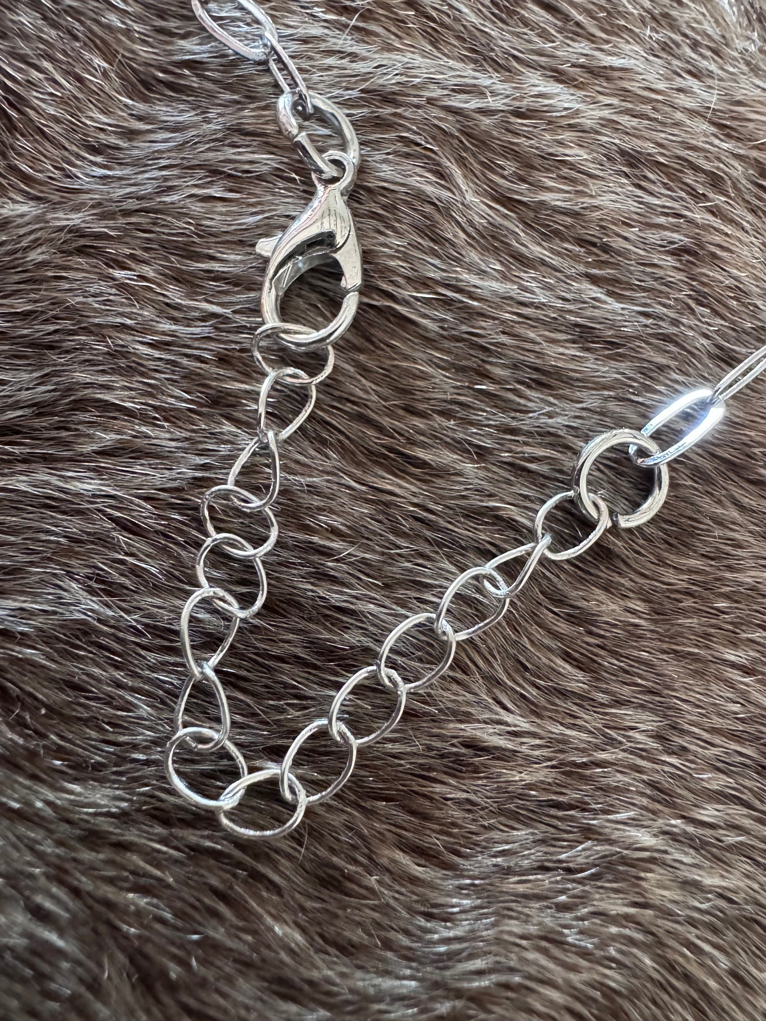 Handmade Turquoise & Silver Plated Chain Necklace 16"
