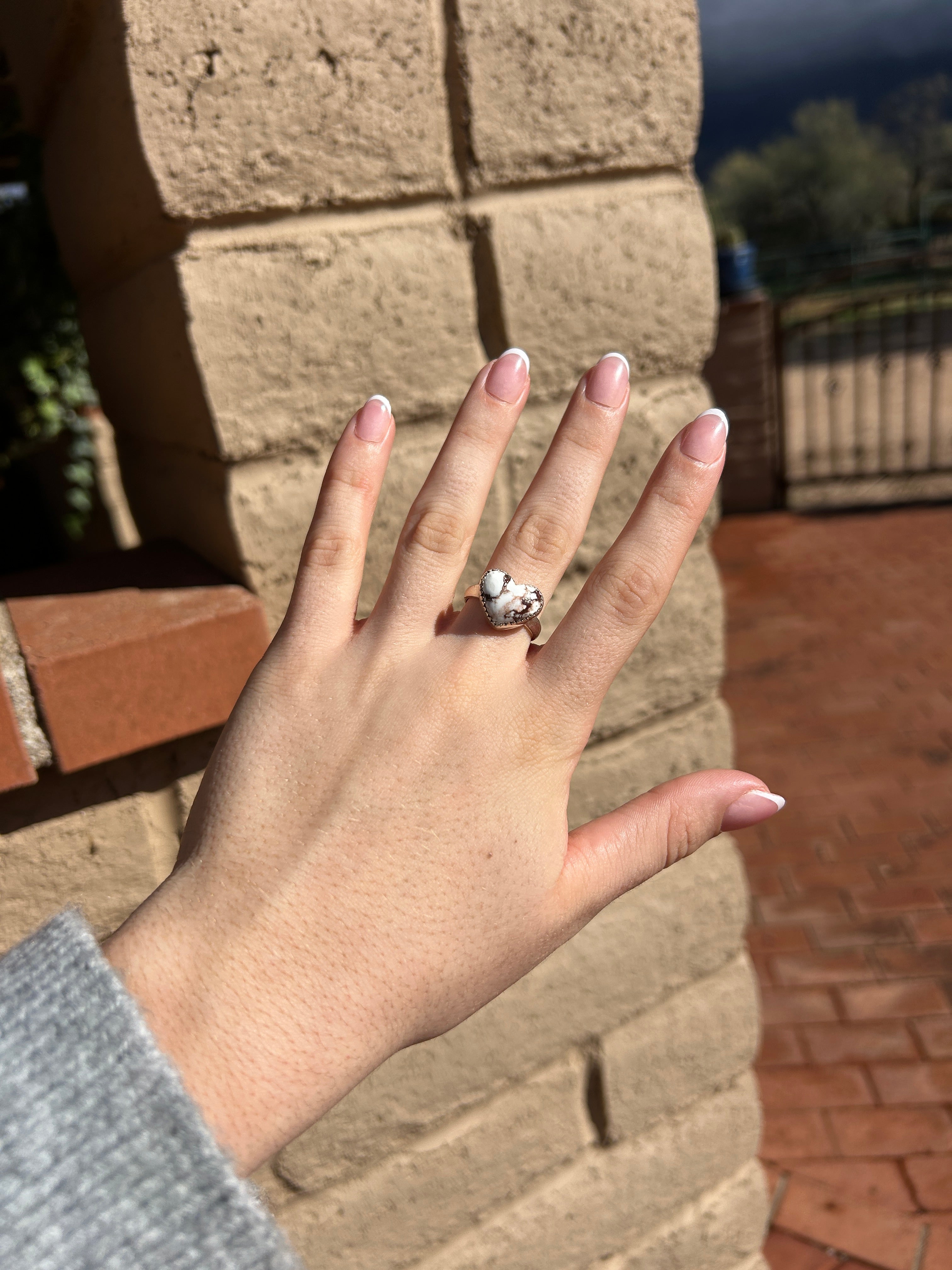 Wild Amore Handmade Adjustable Wild Horse Sterling Silver Heart Ring