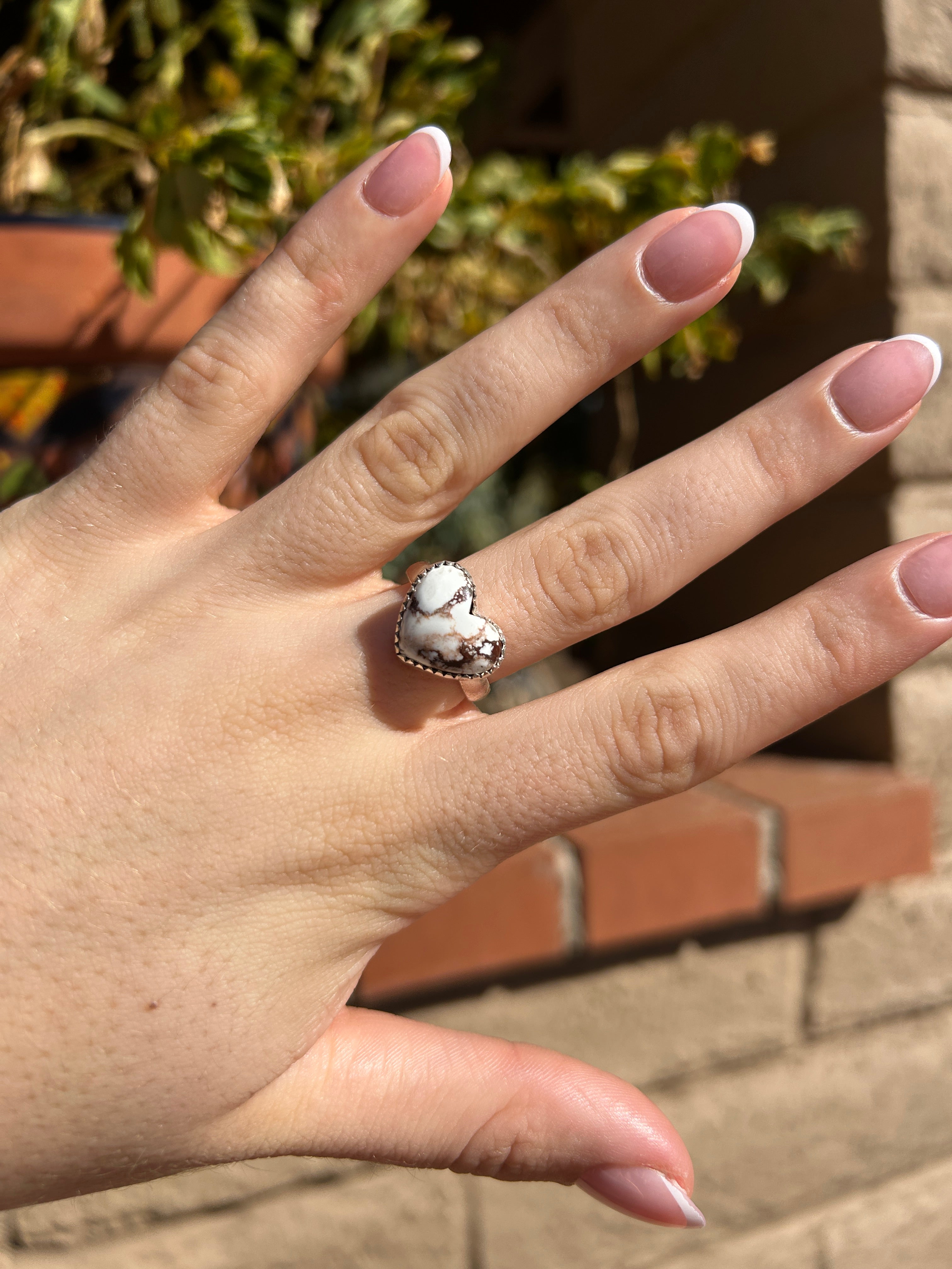 Wild Amore Handmade Adjustable Wild Horse Sterling Silver Heart Ring