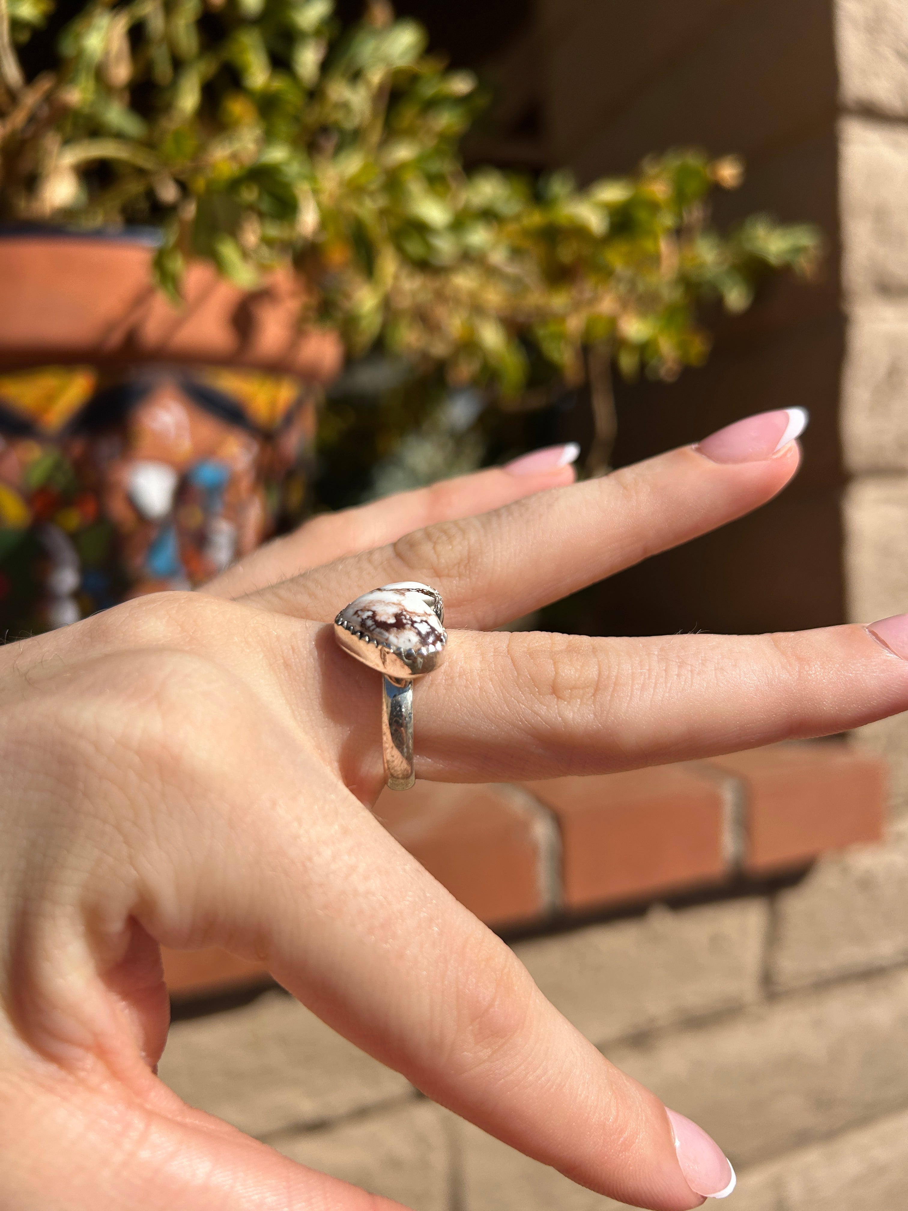 Wild Amore Handmade Adjustable Wild Horse Sterling Silver Heart Ring