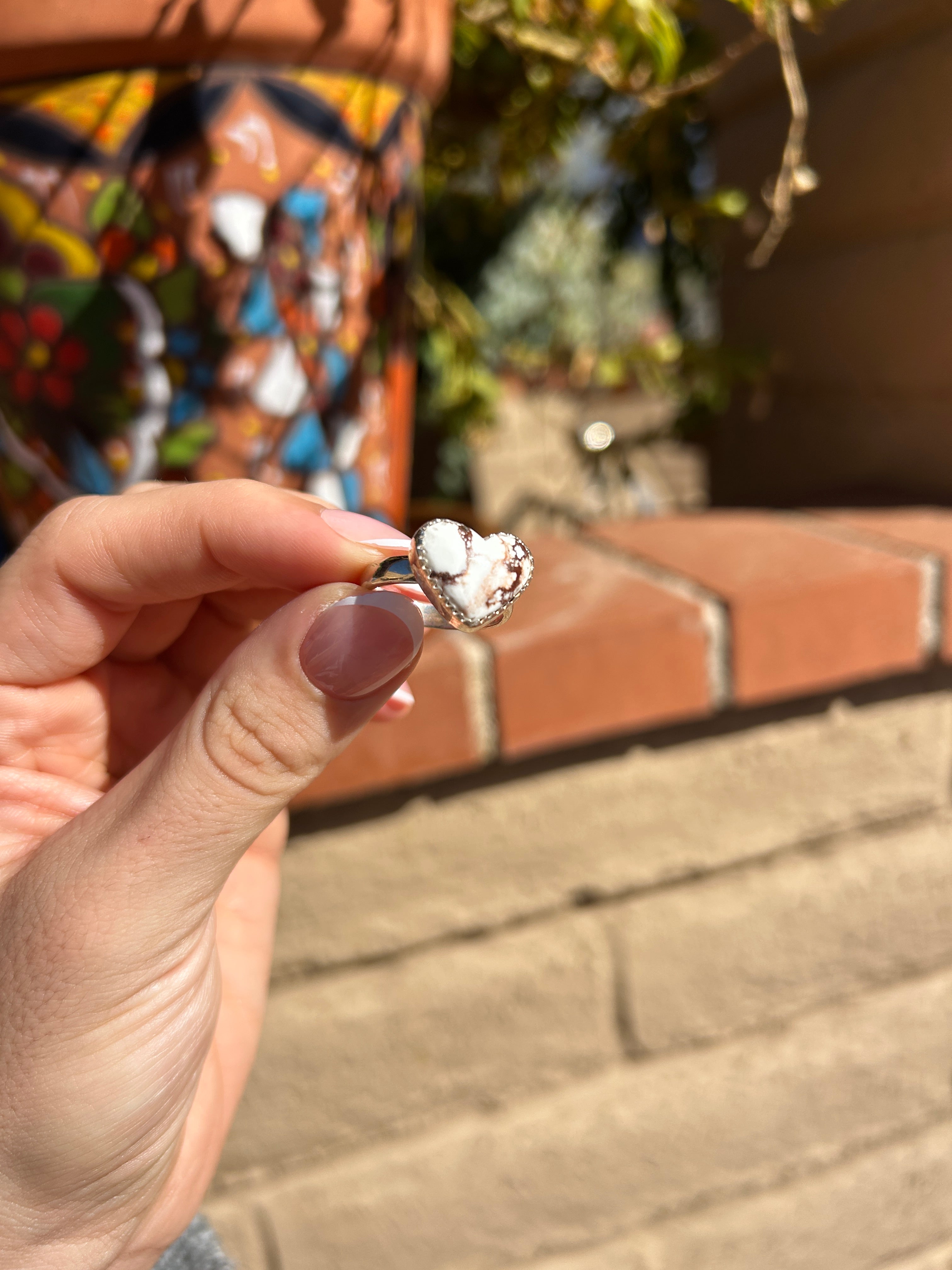 Wild Amore Handmade Adjustable Wild Horse Sterling Silver Heart Ring