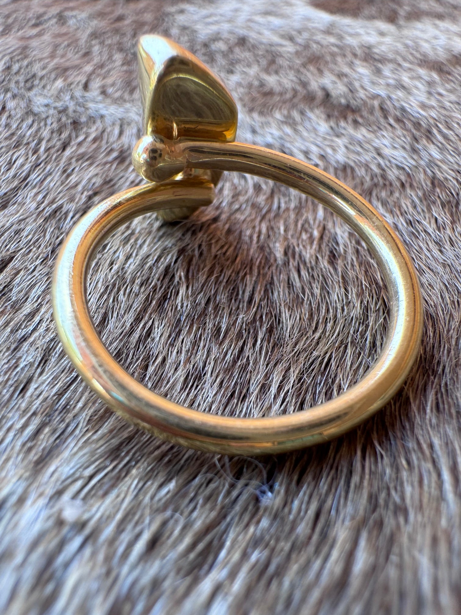 “The Golden Collection” Natural Golden Hills Turquoise Adjustable Stacker Delicate Ring