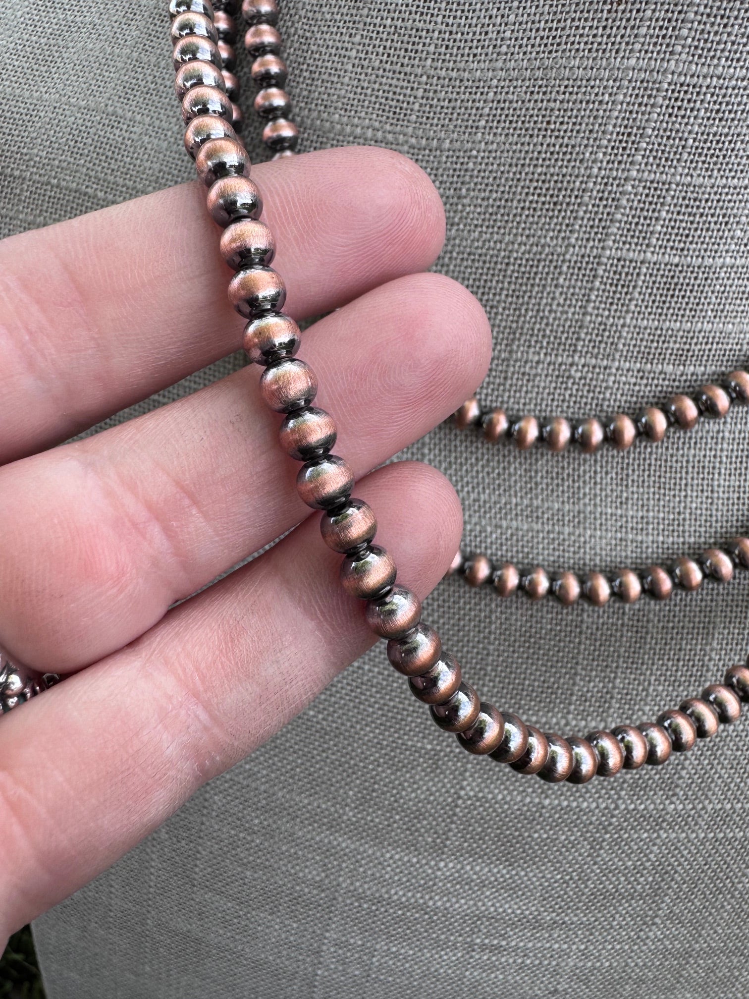 Handcrafted Copper 5mm Beaded Necklace